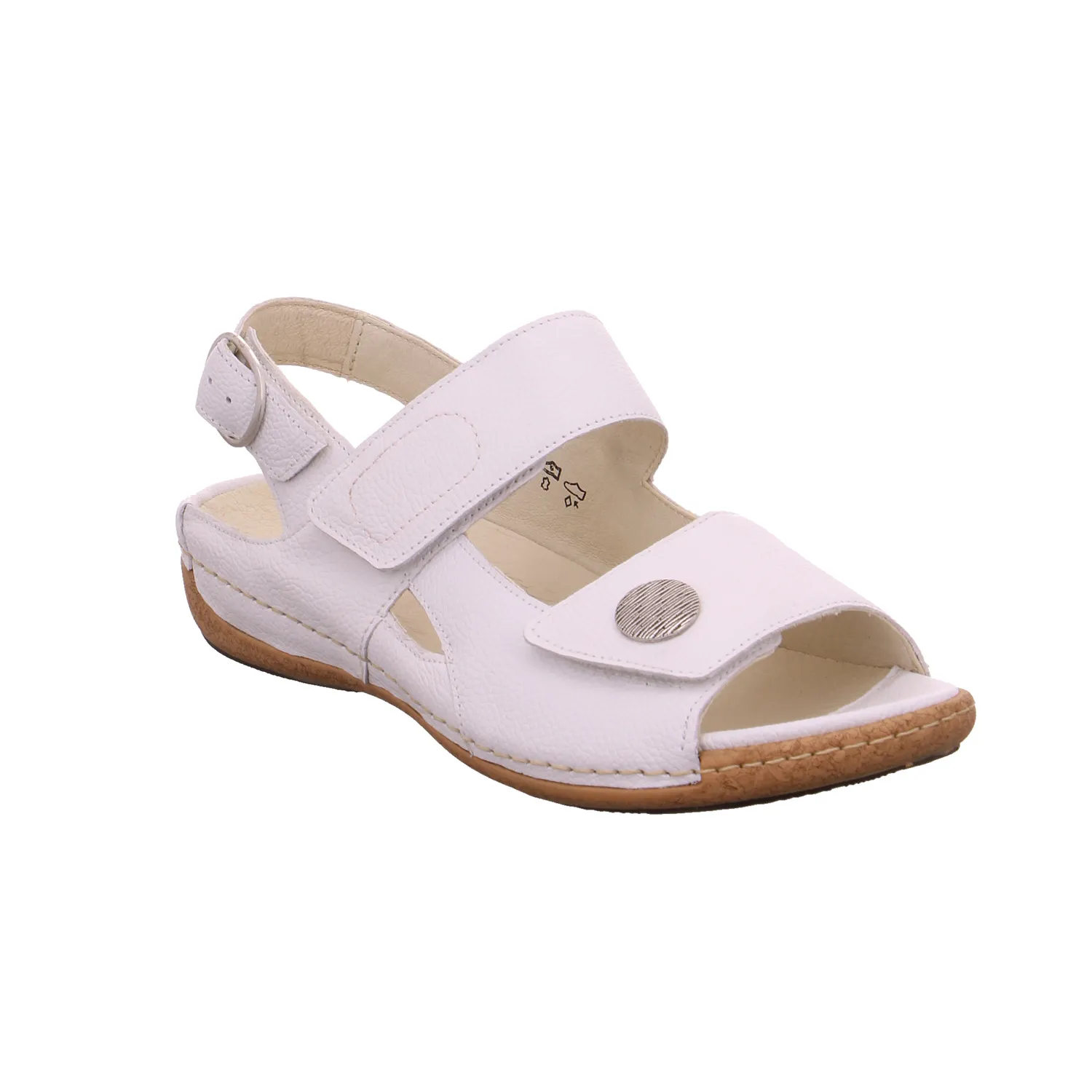 WALDLÄUFER Comfort-Sandalette Weiss Leder 