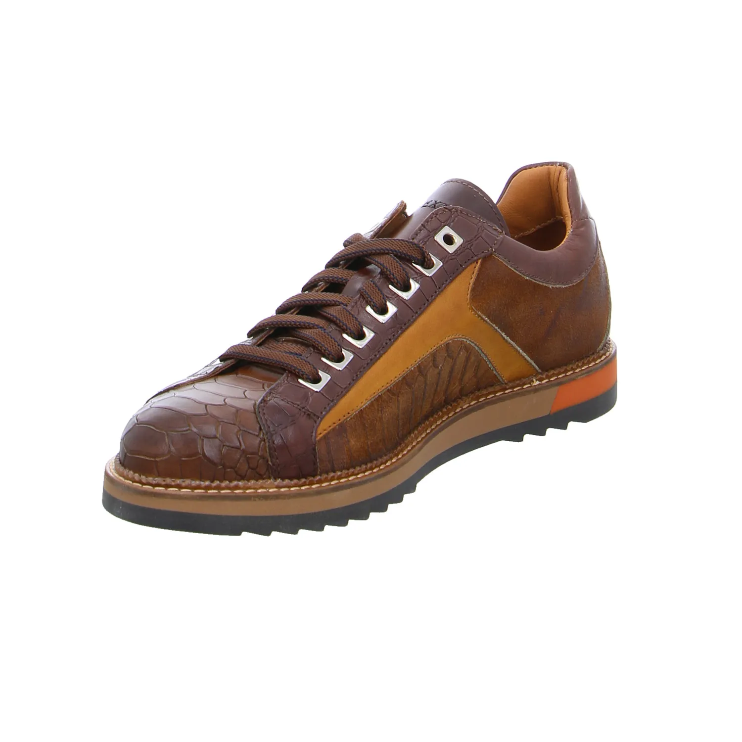 EXTON Halbschuhe Sneaker Cognac Leder EXTON Halbschuhe Sneaker Cognac Leder