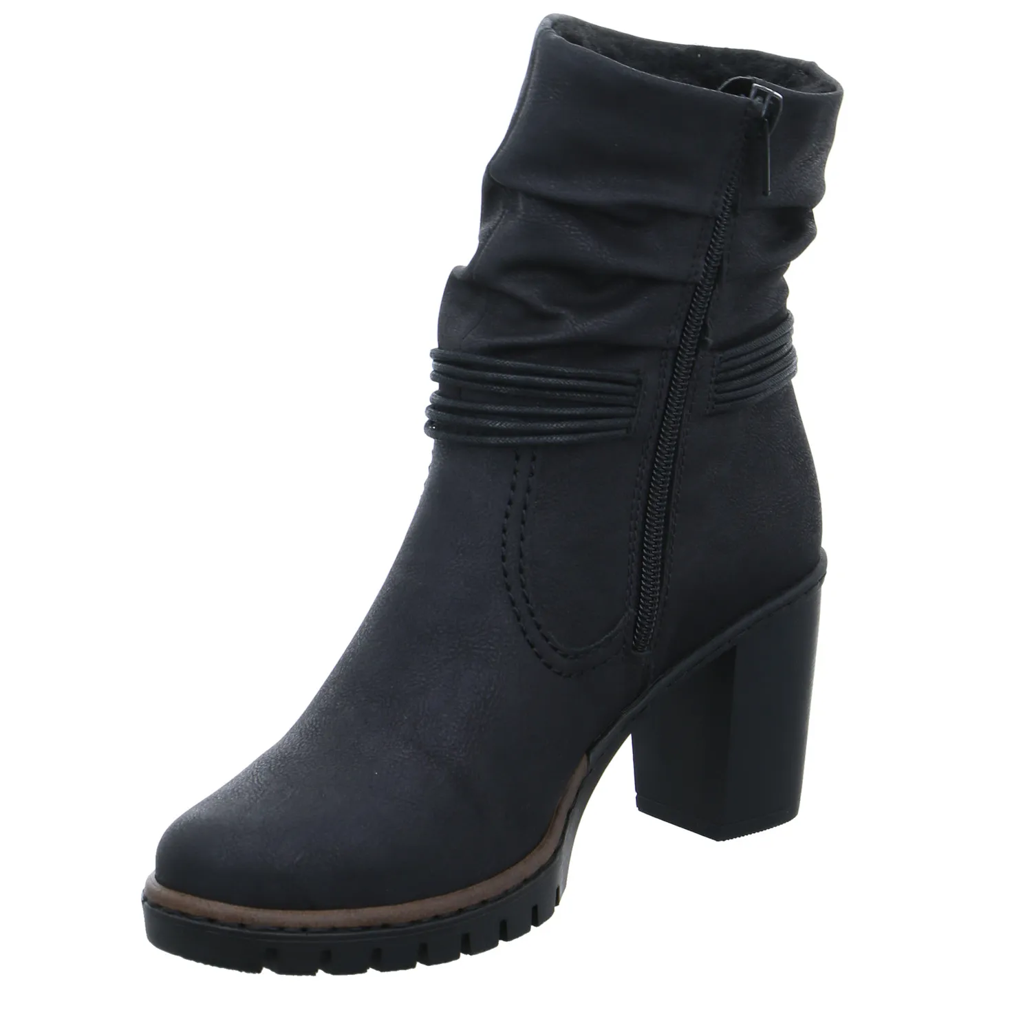 RIEKER Stiefelette Schwarz Lederimitat RIEKER Stiefelette Schwarz Lederimitat
