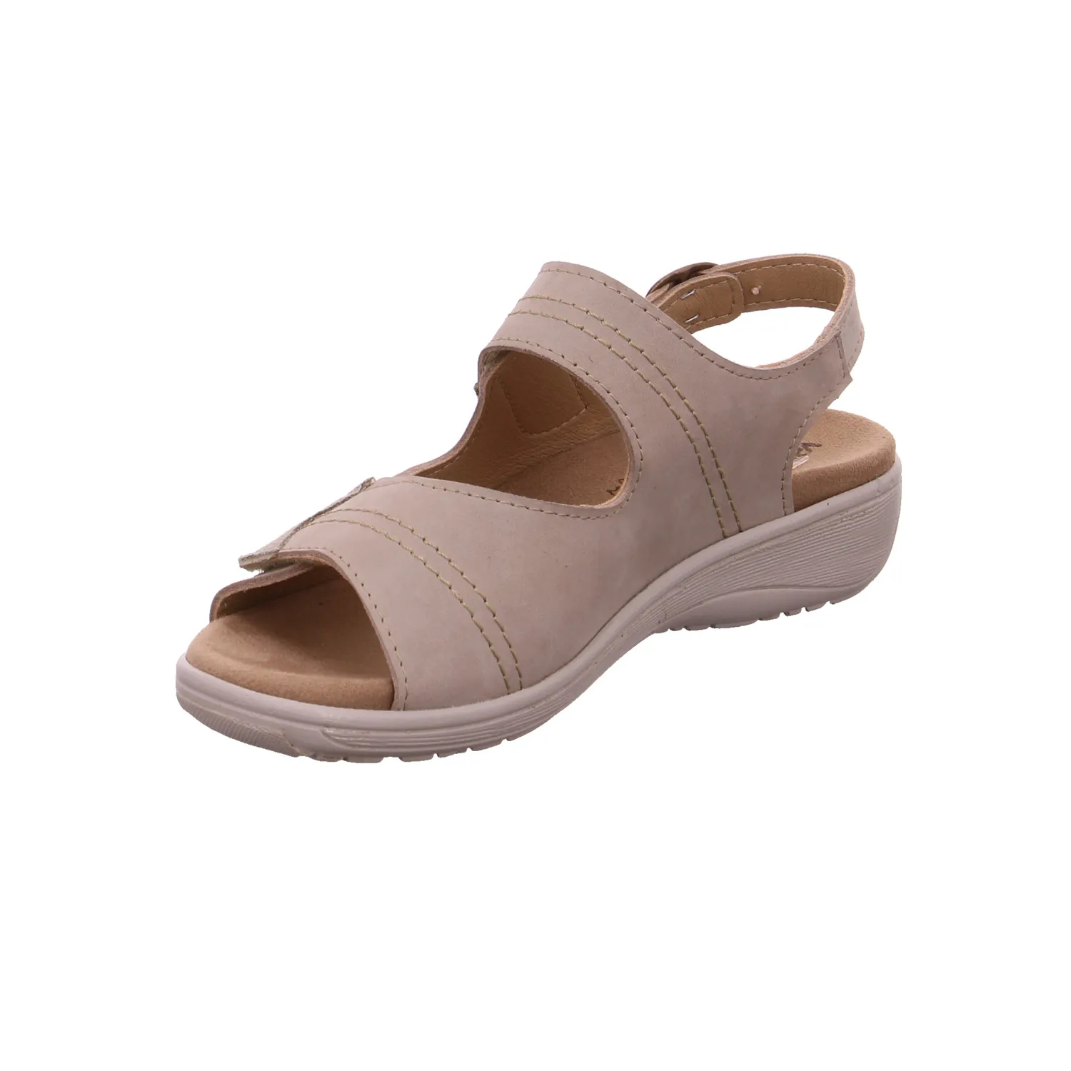 VAN DER LAAN Comfort-Sandalette Beige Leder 