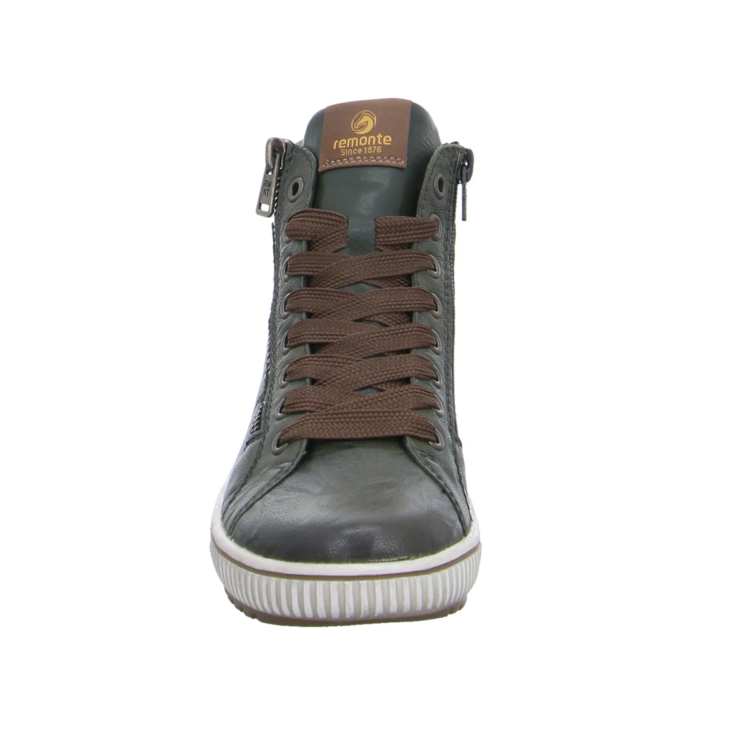 REMONTE mit TEX Membrane Mid Cut Sneaker Olive Leder 