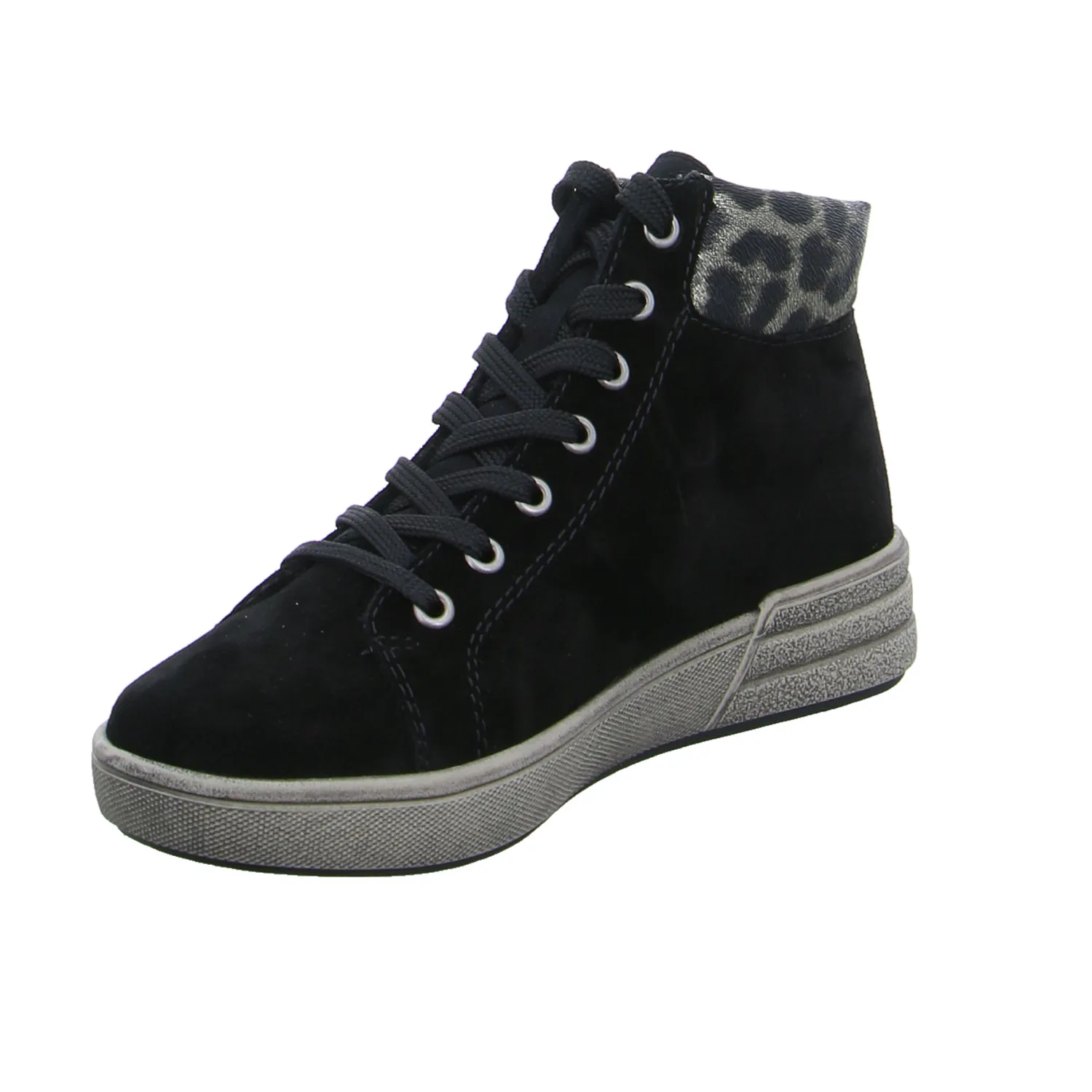 RIEKER Mid Cut Sneaker Schwarz Leder RIEKER Mid Cut Sneaker Schwarz Leder
