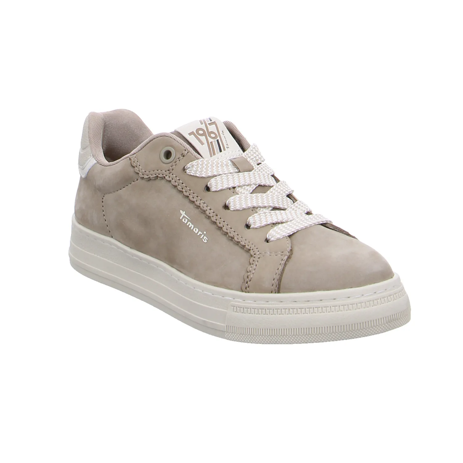 TAMARIS Sneaker Taupe Leder TAMARIS Sneaker Taupe Leder