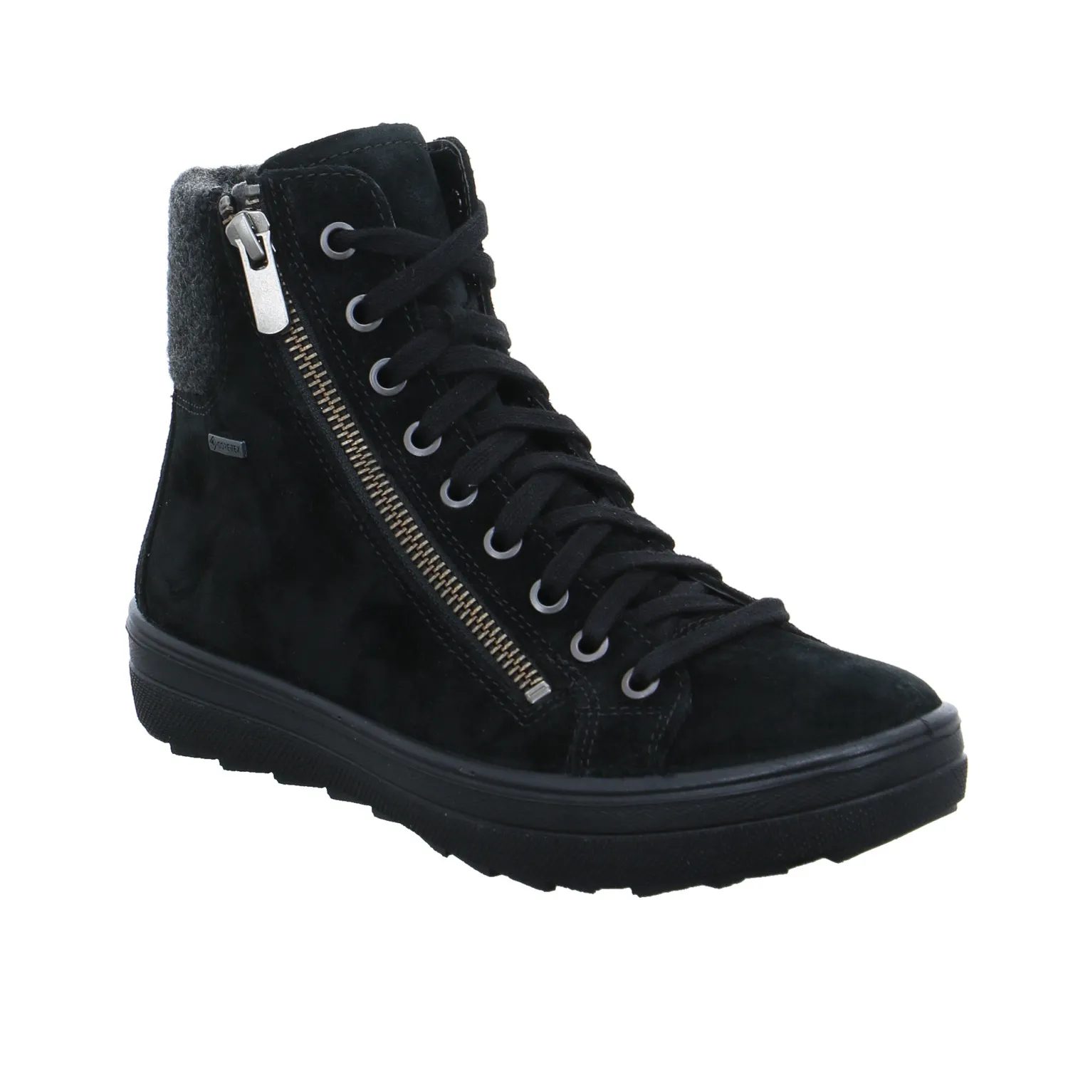 LEGERO mit Gore-Tex Membrane Mid Cut Sneaker Schwarz Leder LEGERO mit Gore-Tex Membrane Mid Cut Sneaker Schwarz Leder