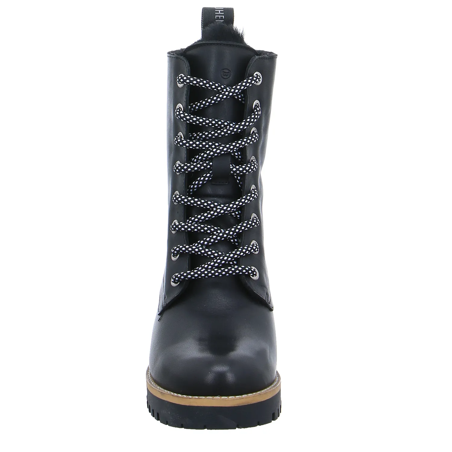 SCHUHENGEL mit Lammfellfutter Stiefelette Schwarz Leder 