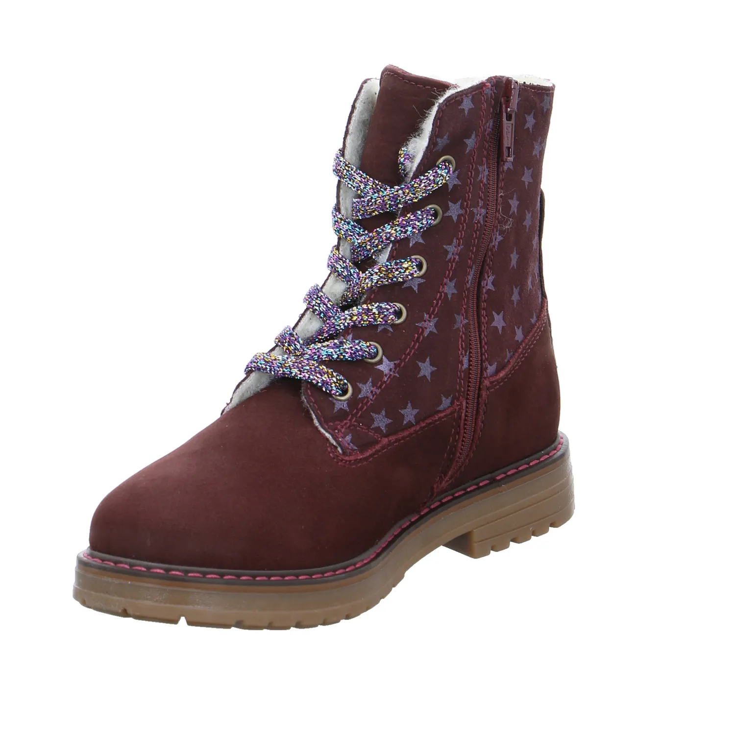 SCHUHENGEL Schnürstiefel Kleinkinder-Winterstiefel Dunkelrot Leder SCHUHENGEL Schnürstiefel Kleinkinder-Winterstiefel Dunkelrot Leder