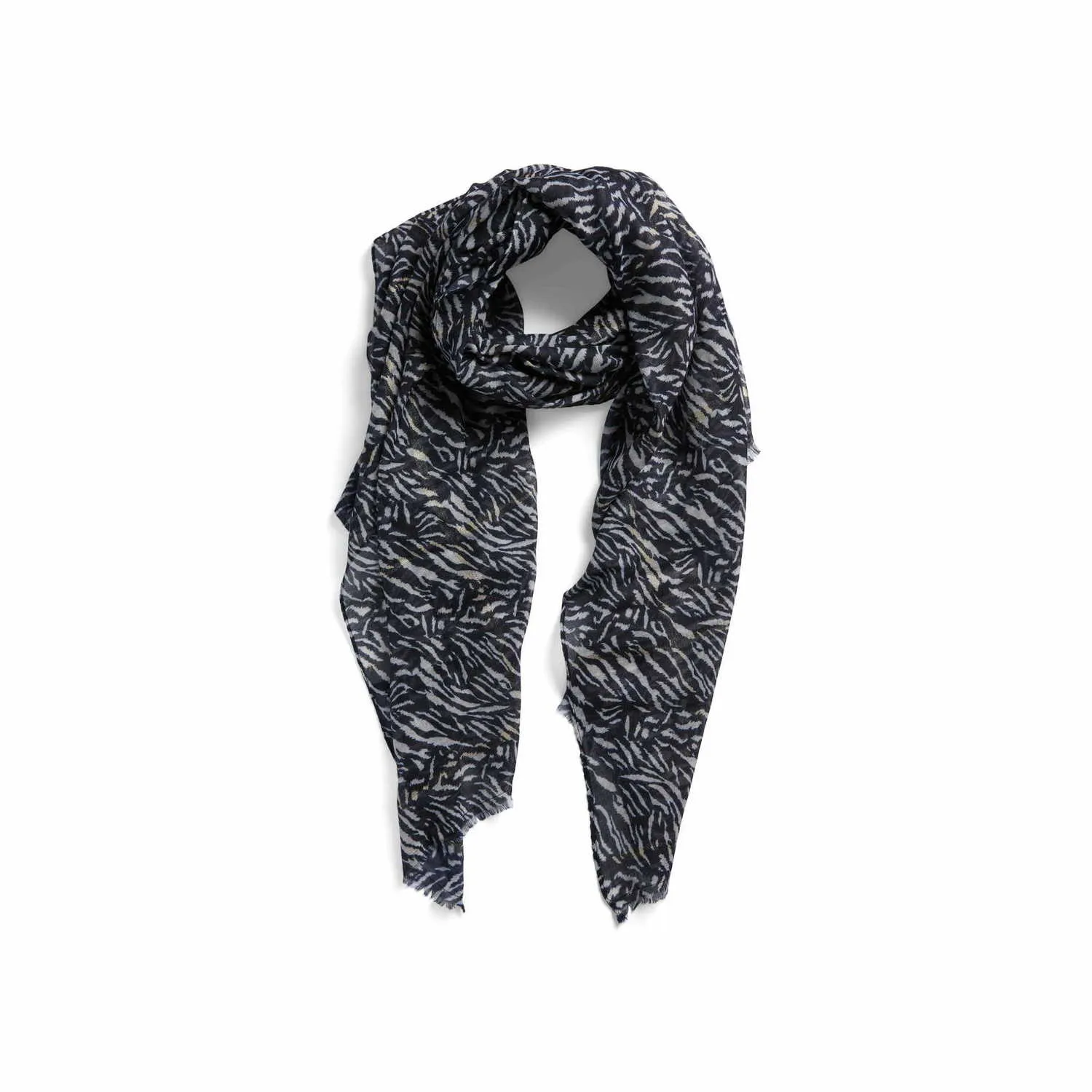 PIECES Schal Zebra Print Schal Schwarz Textil 