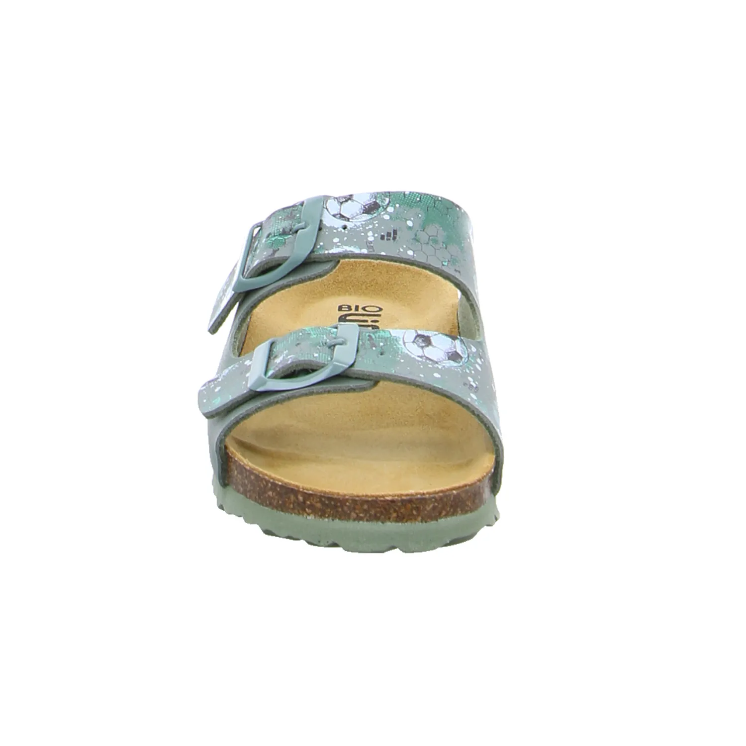 BIOLife Unisex Kinder-Pantolette Olive Lederimitat BIOLife Unisex Kinder-Pantolette Olive Lederimitat