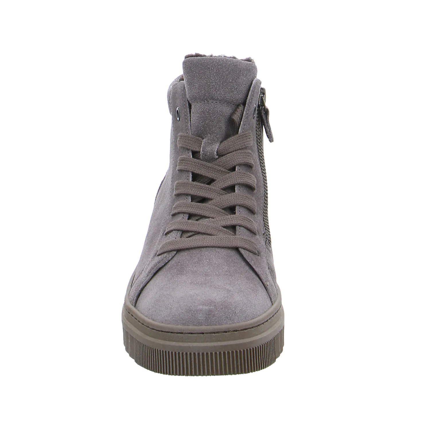 GABOR Comfort-Mid Cut Sneaker Taupe Leder 