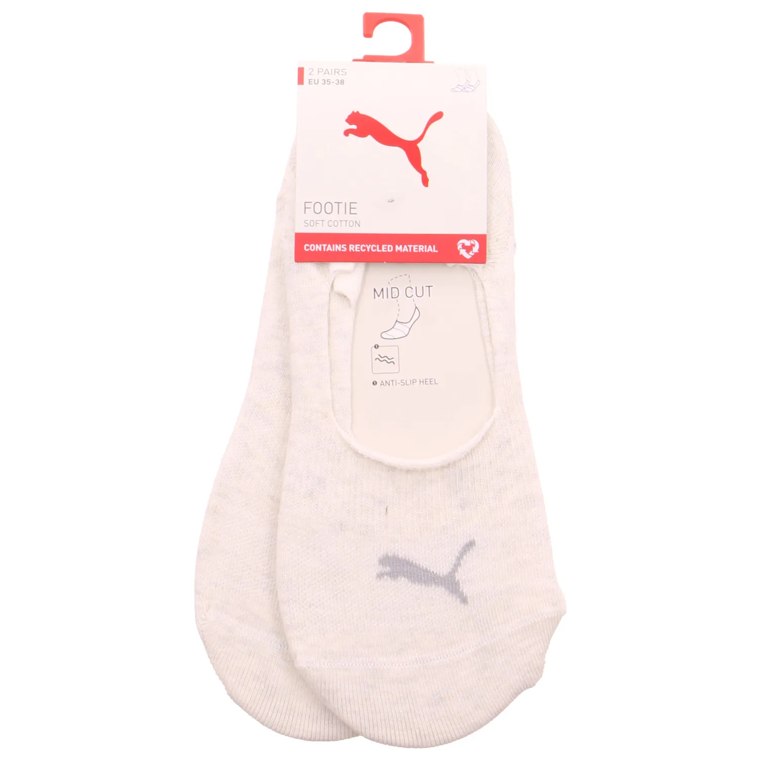 PUMA SOCKEN 2-ER Pack Footie Füsslinge Offwhite Textil PUMA SOCKEN 2-ER Pack Footie Füsslinge Offwhite Textil