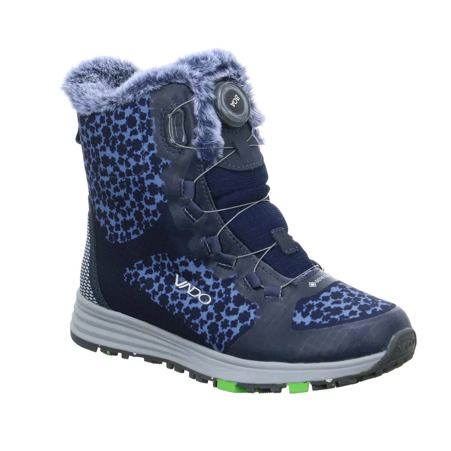 VADO Winter-Sneaker high Mädchen-Snowboot Membrane Blau Textil VADO Winter-Sneaker high Mädchen-Snowboot Membrane Blau Textil