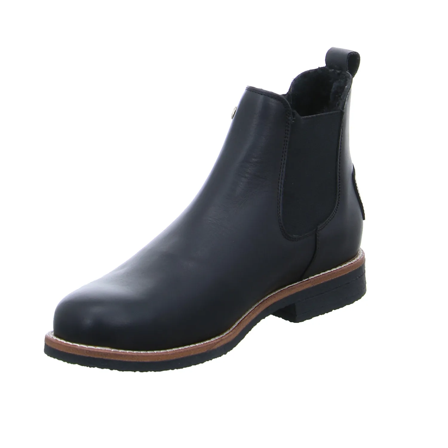 PANAMA JACK mit Lammfell - Innenfutter Boot Schwarz Leder PANAMA JACK mit Lammfell - Innenfutter Boot Schwarz Leder