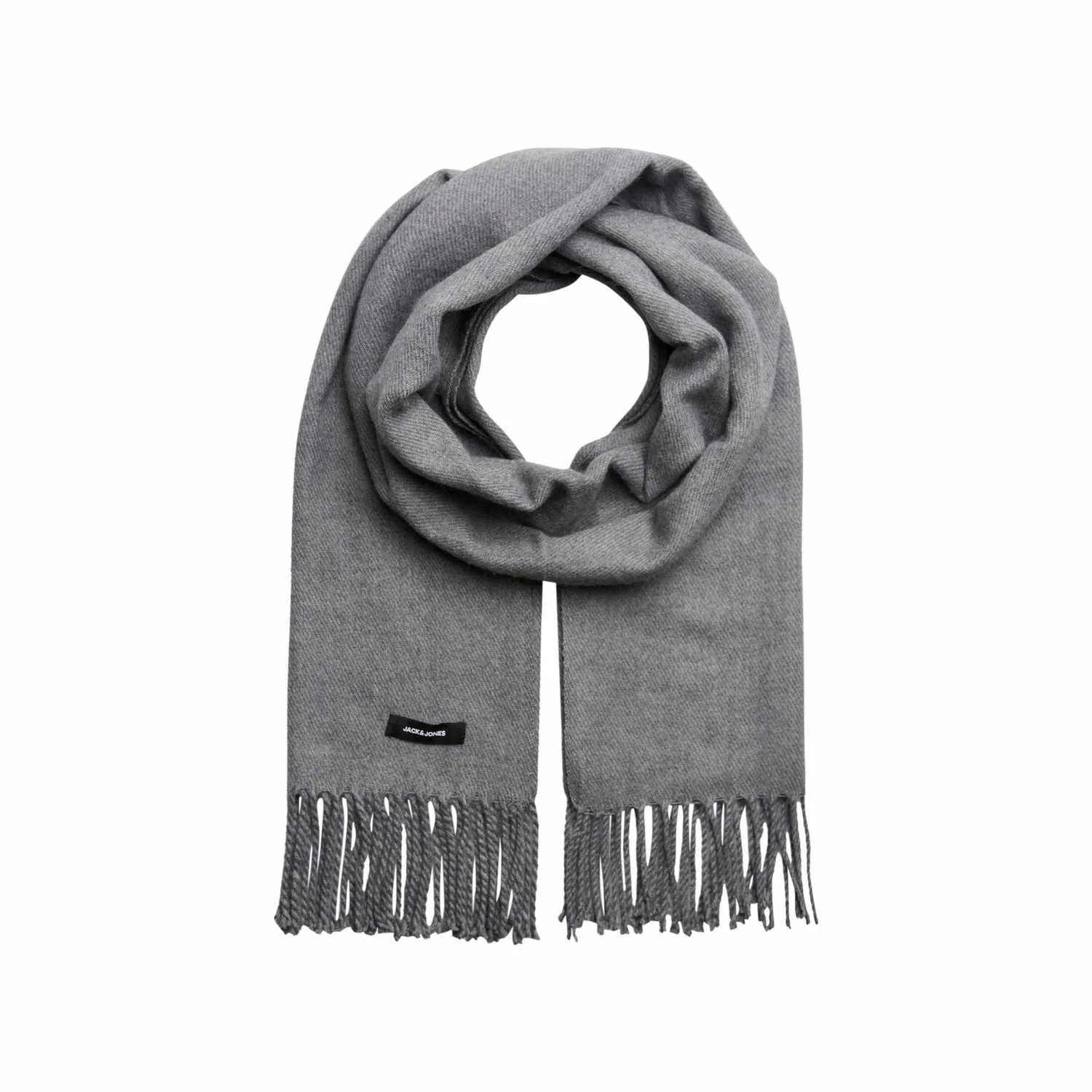 JACK & JONES Fransen Schal Grau Textil JACK & JONES Fransen Schal Grau Textil