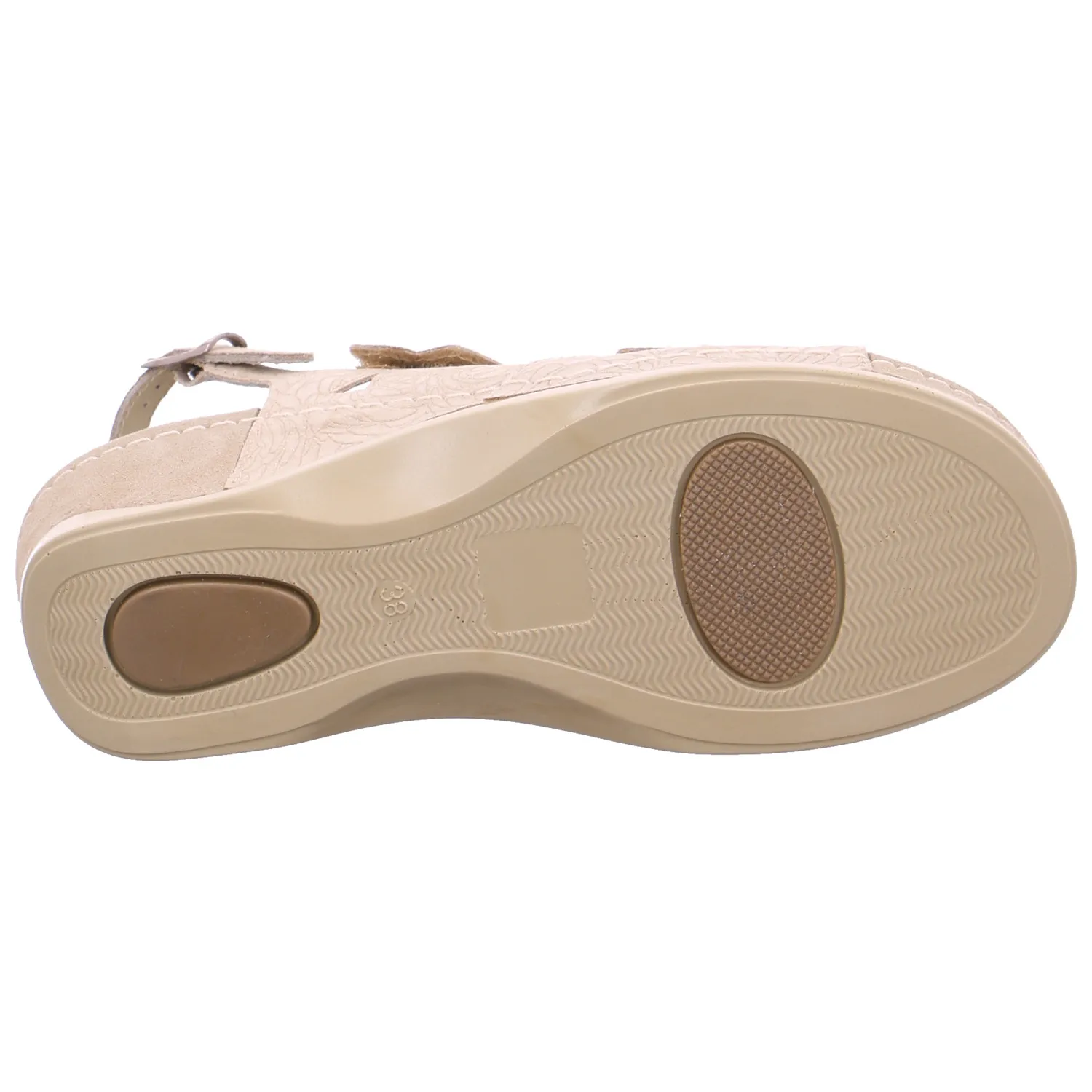 MUBB mit Wechselfussbett Comfort-Sandalette Beige Leder MUBB mit Wechselfussbett Comfort-Sandalette Beige Leder