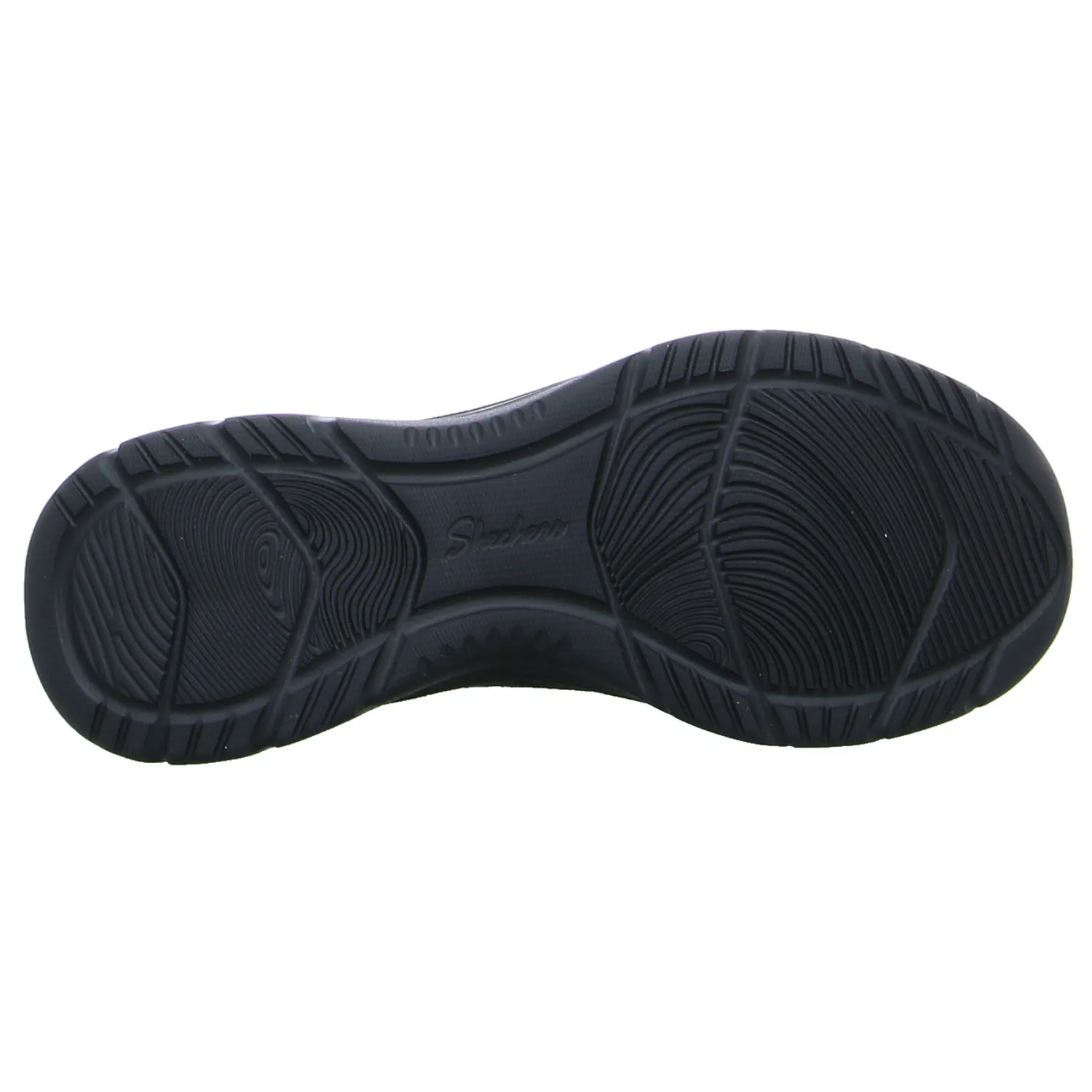 SKECHERS Peeptoe Schwarz Textil 