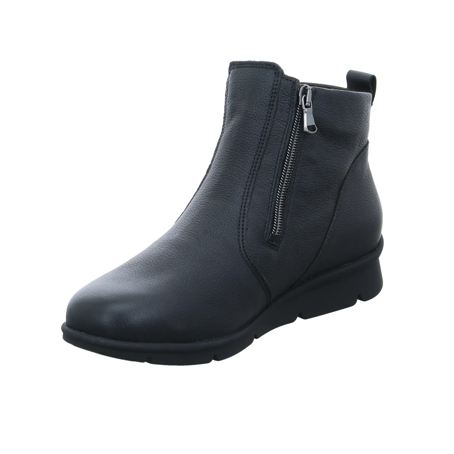 WALDLÄUFER mit Wechselfussbett Comfort-Stiefelette Schwarz Leder WALDLÄUFER mit Wechselfussbett Comfort-Stiefelette Schwarz Leder