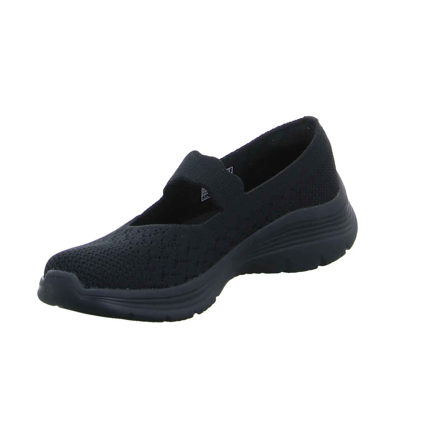 SKECHERS Peeptoe Schwarz Textil 