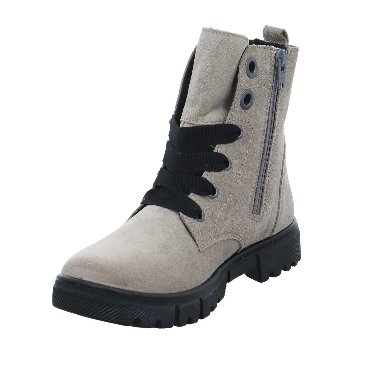 RICOSTA Schnür-Boot Mädchen-Winter-Bottine Taupe Leder 