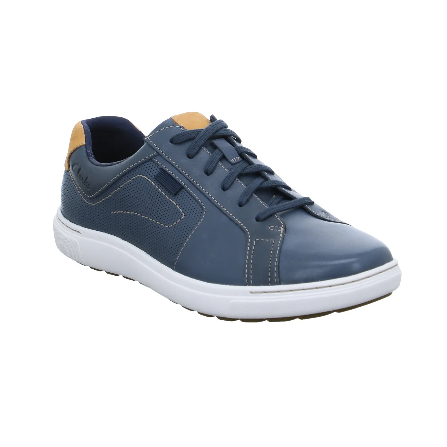 CLARKS Halbschuhe Sneaker Blau Leder CLARKS Halbschuhe Sneaker Blau Leder