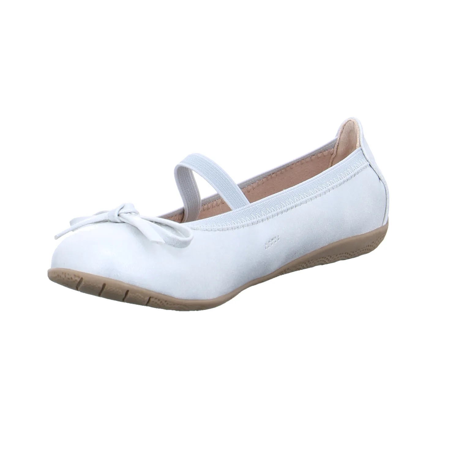 INDIGO Festlicher Sommerschuh Mädchen-Ballerina Weiss Lederimitat INDIGO Festlicher Sommerschuh Mädchen-Ballerina Weiss Lederimitat