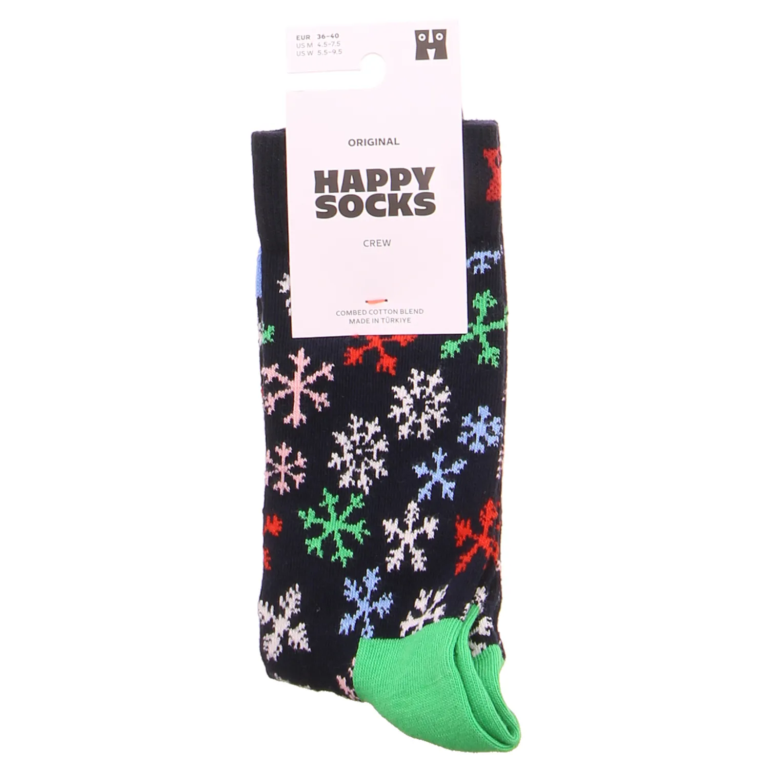 HAPPY SOCKS Snow (Schneesterne) Freizeitsocken Schwarz Textil 