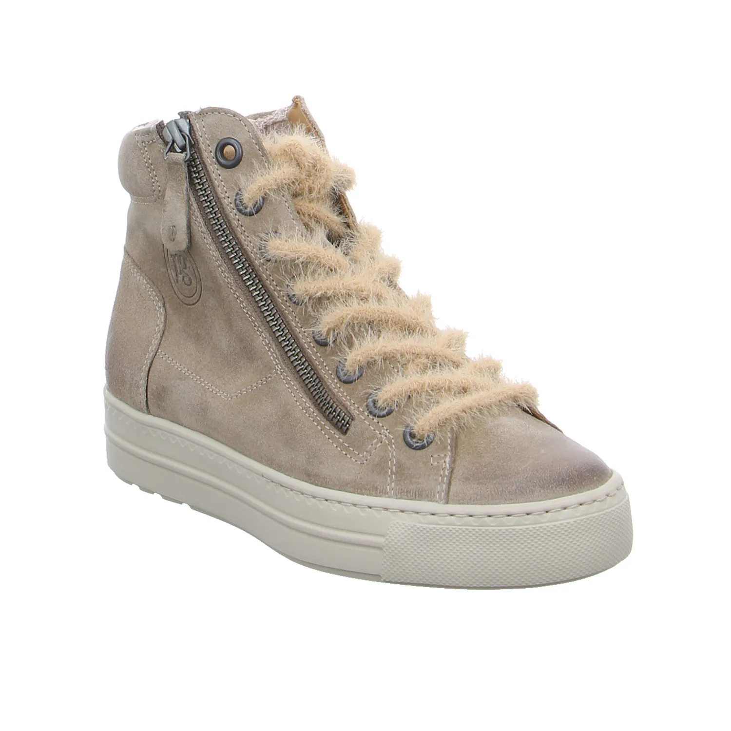 PAUL GREEN Mid Cut Sneaker Beige Leder 