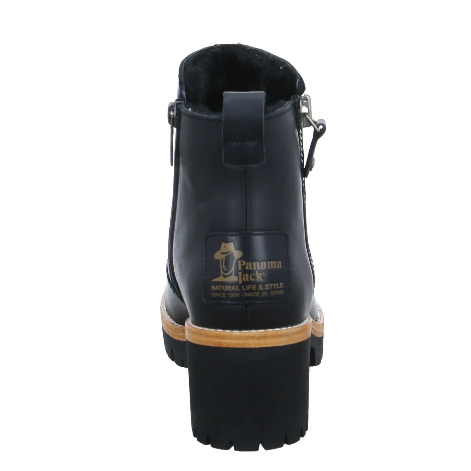 PANAMA JACK mit Lammfell - Innenfutter Stiefelette Schwarz Leder 