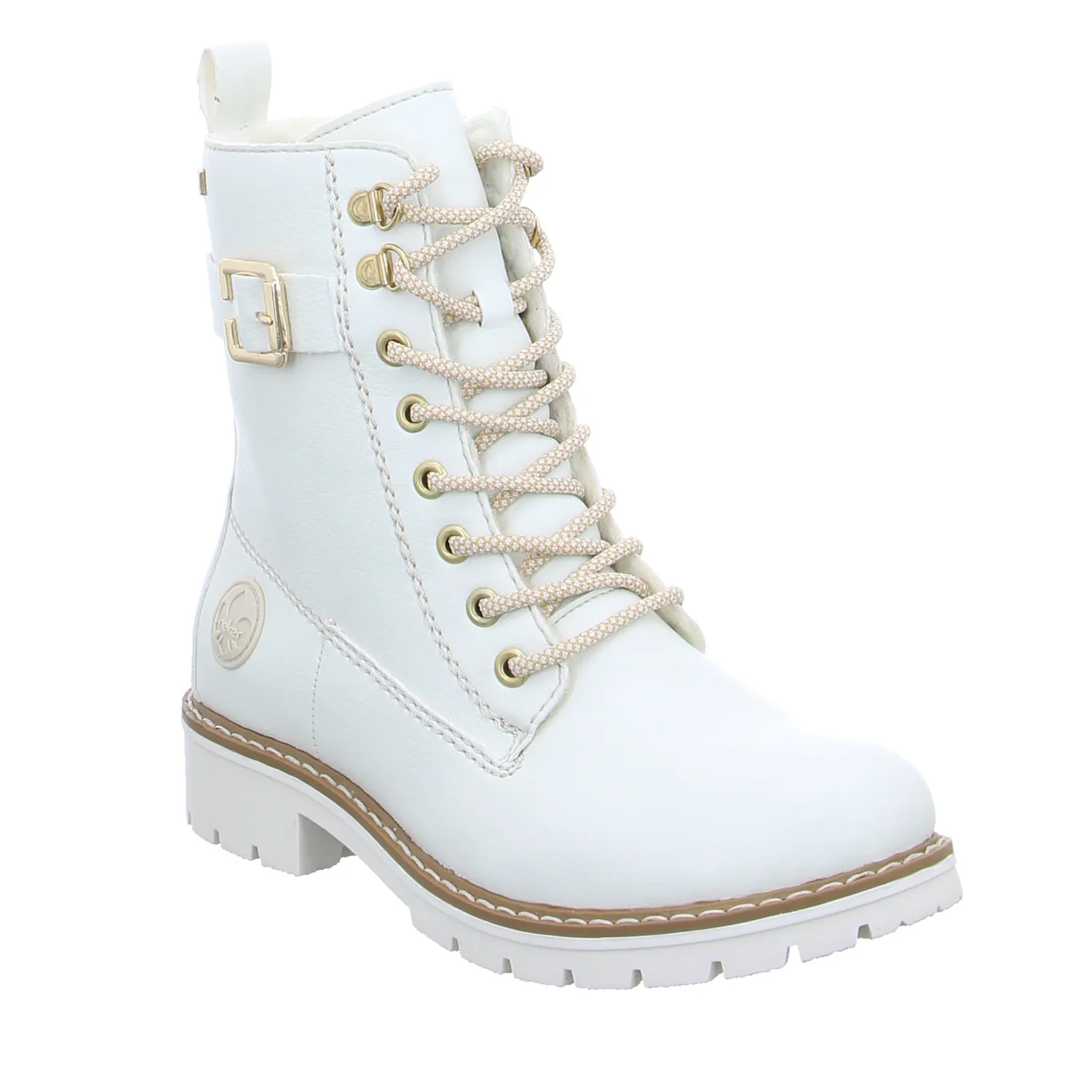 RIEKER Boot Offwhite Lederimitat 