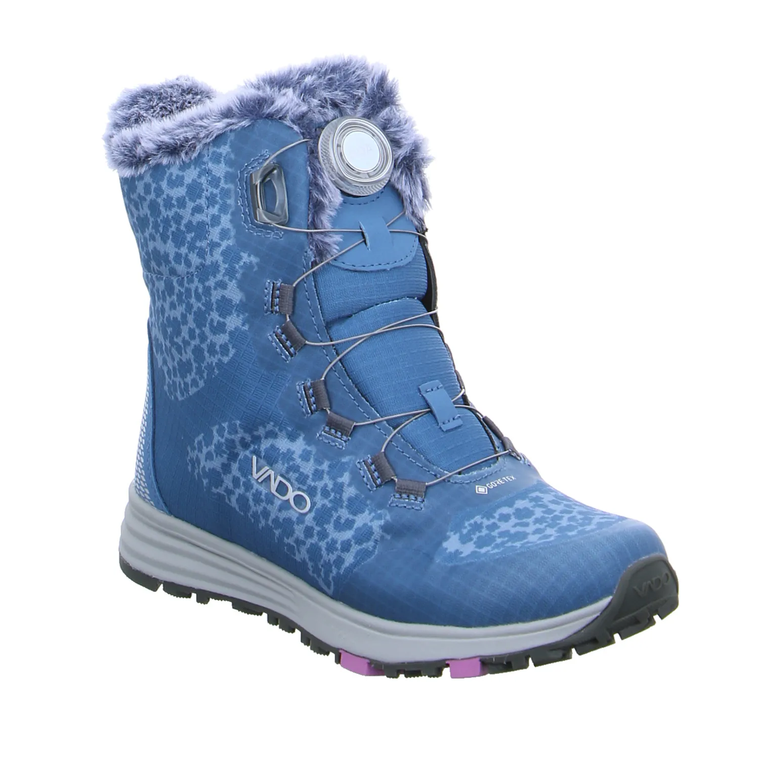 VADO Winter-Sneaker high Mädchen-Snowboot Membrane Blau Textil VADO Winter-Sneaker high Mädchen-Snowboot Membrane Blau Textil