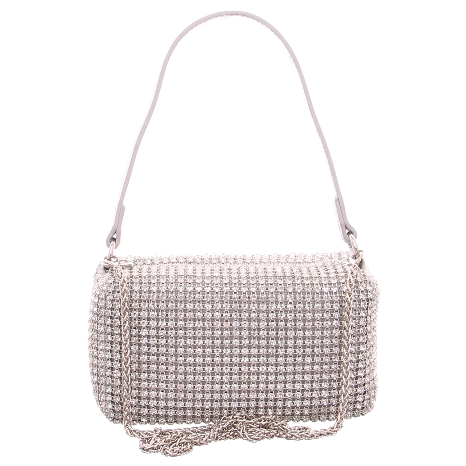 * Clutch / Abendtasche Silber Synthetik 