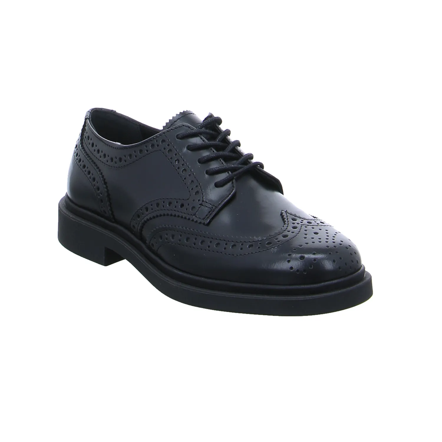 SCHUHENGEL Schnürschuh Schwarz Leder SCHUHENGEL Schnürschuh Schwarz Leder