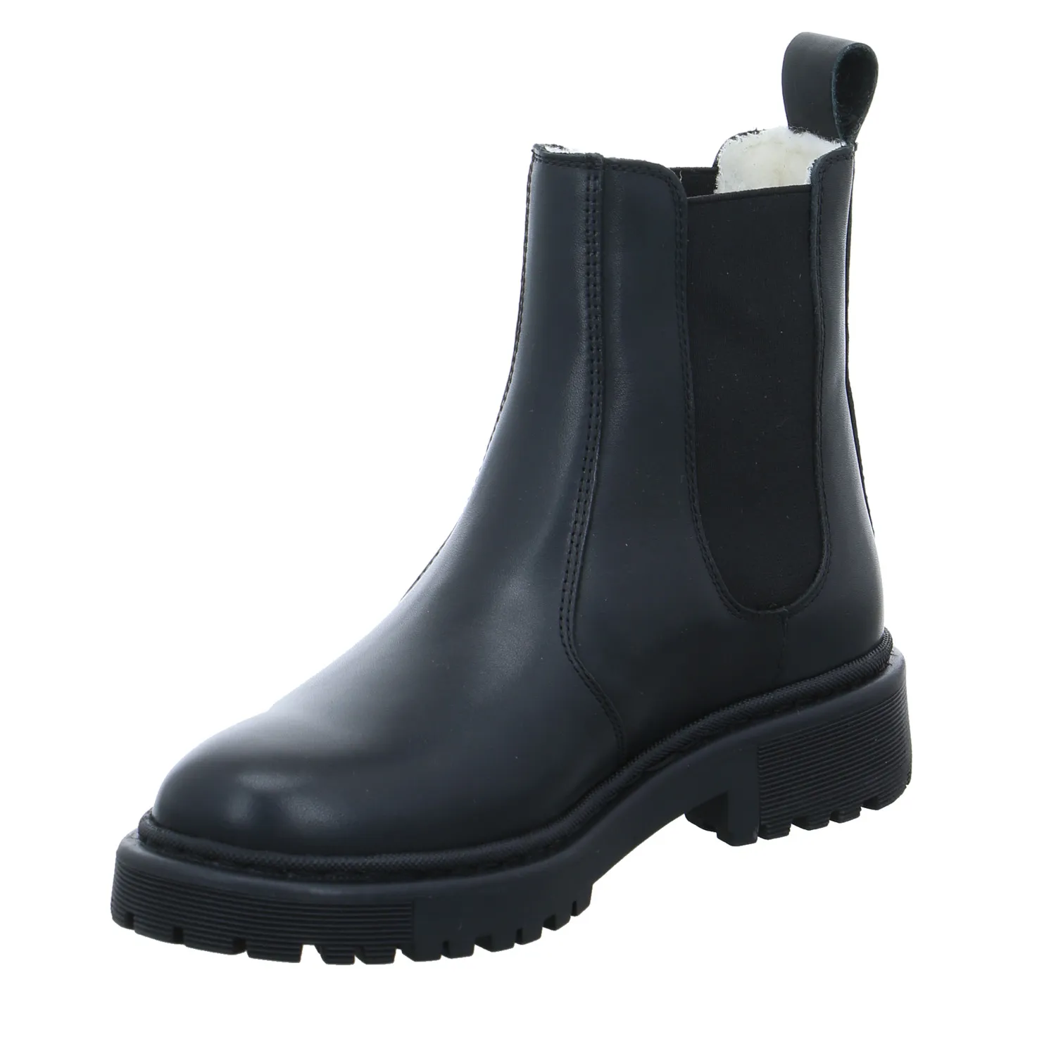 SCHUHENGEL mit Wollfutter Boot Schwarz Leder 