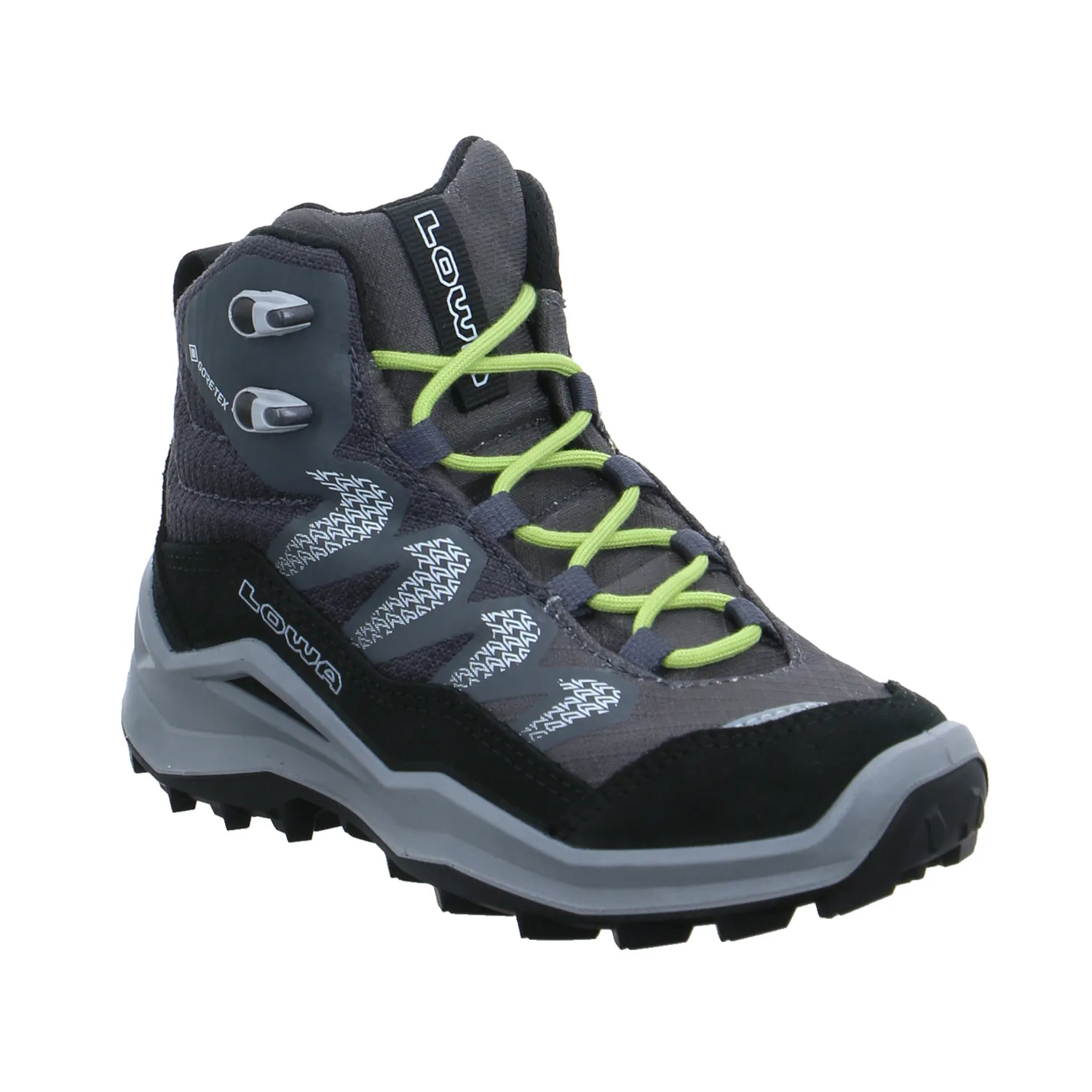 LOWA INNOX PRO GTX MID JUNIOR Kinder-Wanderschuhe Schwarz Leder 