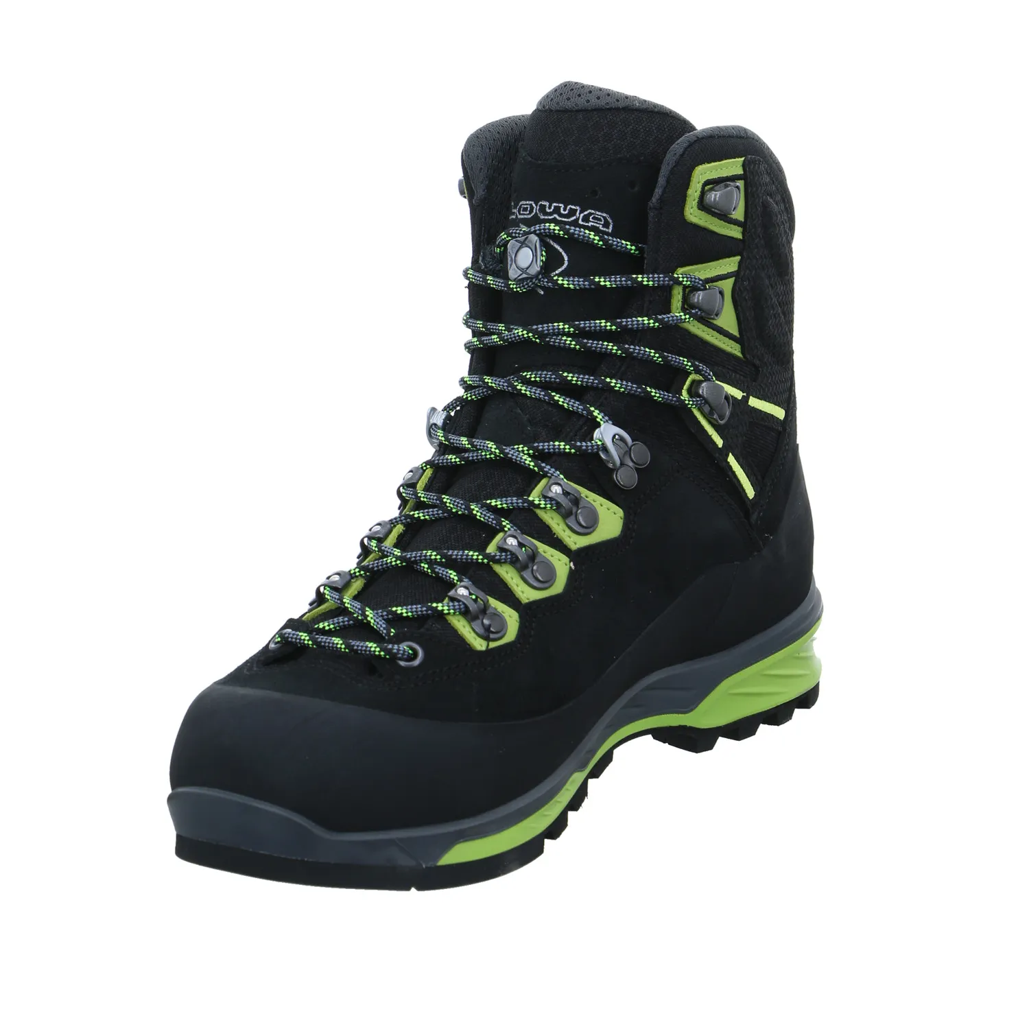 LOWA Steigeis bedingt Bergschuhe Schwarz Leder 