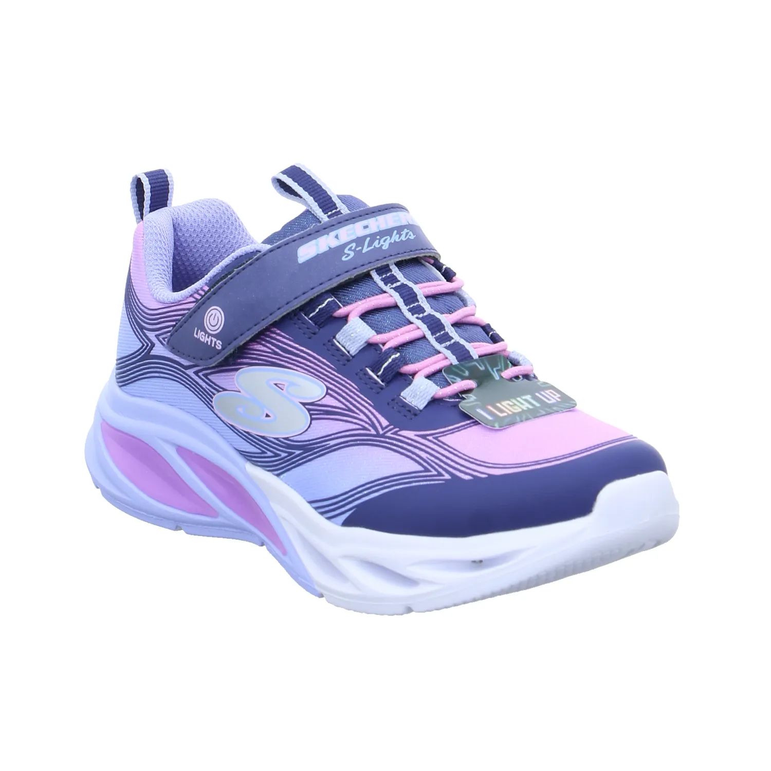 SKECHERS Sneaker Mädchen-Halbschuh Klett Blau Textil SKECHERS Sneaker Mädchen-Halbschuh Klett Blau Textil