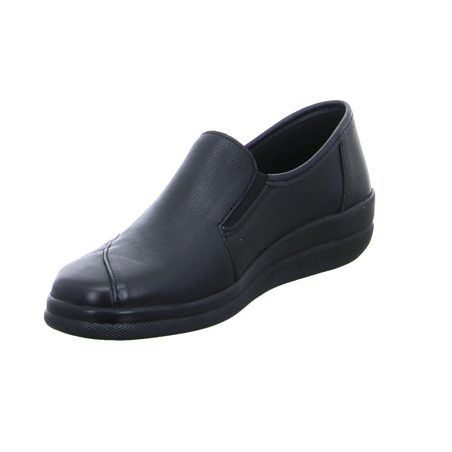 VAN DER LAAN mit Wechselfussbett Comfort-Slipper Schwarz Leder VAN DER LAAN mit Wechselfussbett Comfort-Slipper Schwarz Leder