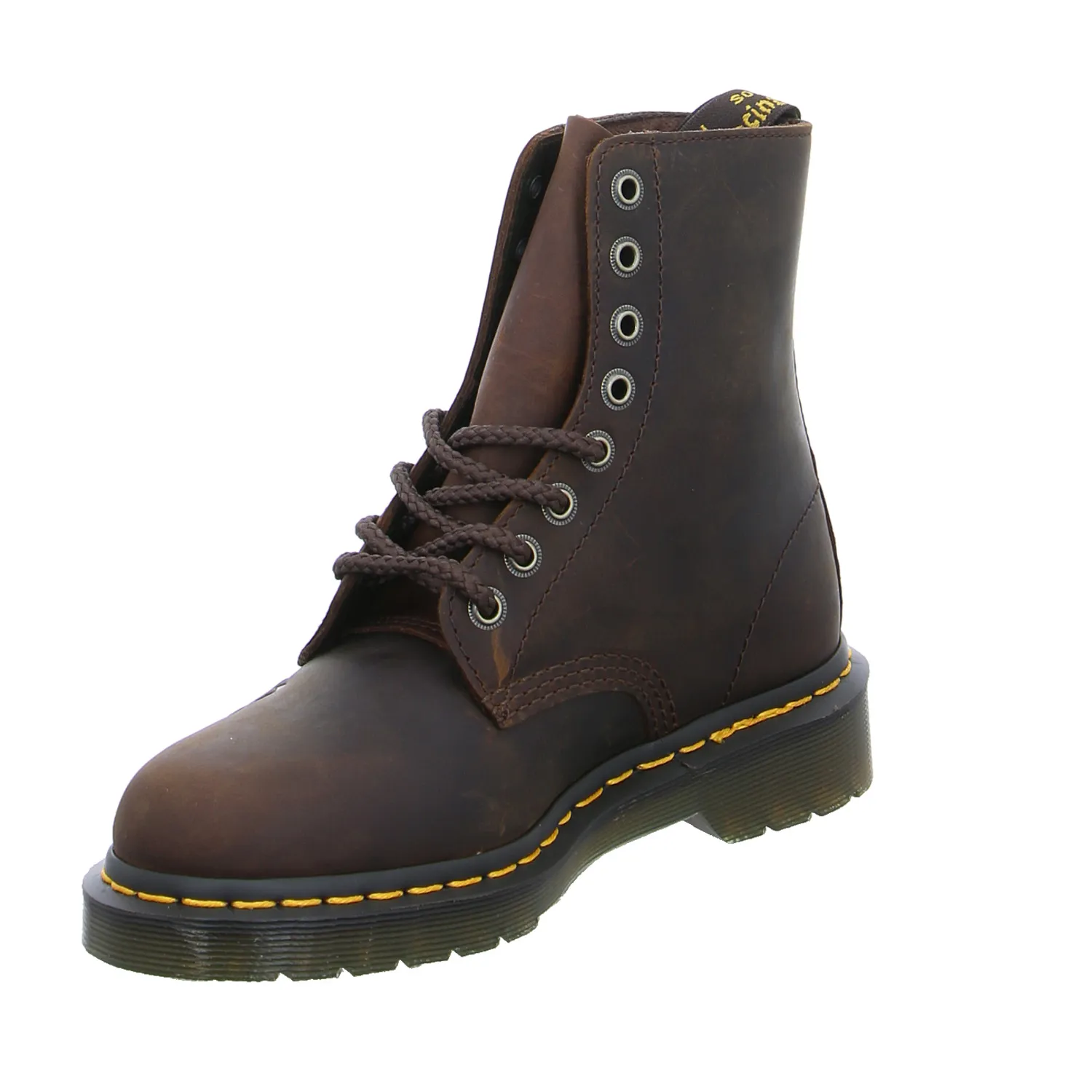 DR. MARTENS Blumenmuster Boot Braun Leder DR. MARTENS Blumenmuster Boot Braun Leder