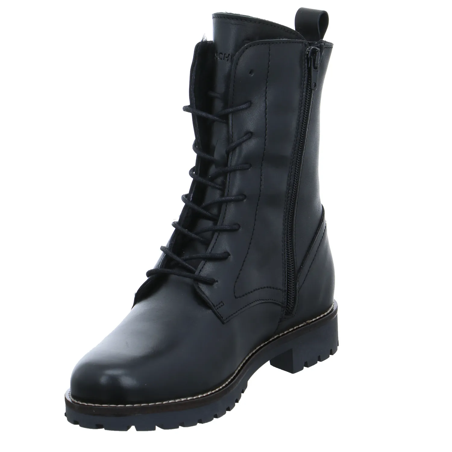 SCHUHENGEL mit Lammfellfutter Boot Schwarz Leder SCHUHENGEL mit Lammfellfutter Boot Schwarz Leder