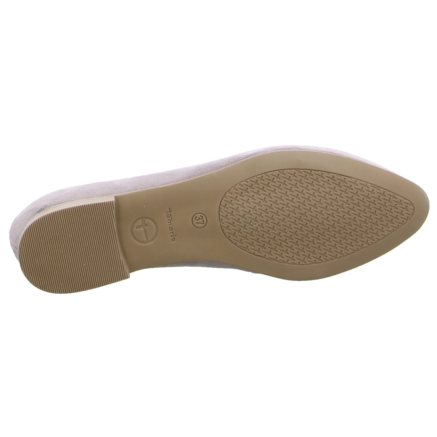 TAMARIS Ballerina Taupe Leder TAMARIS Ballerina Taupe Leder