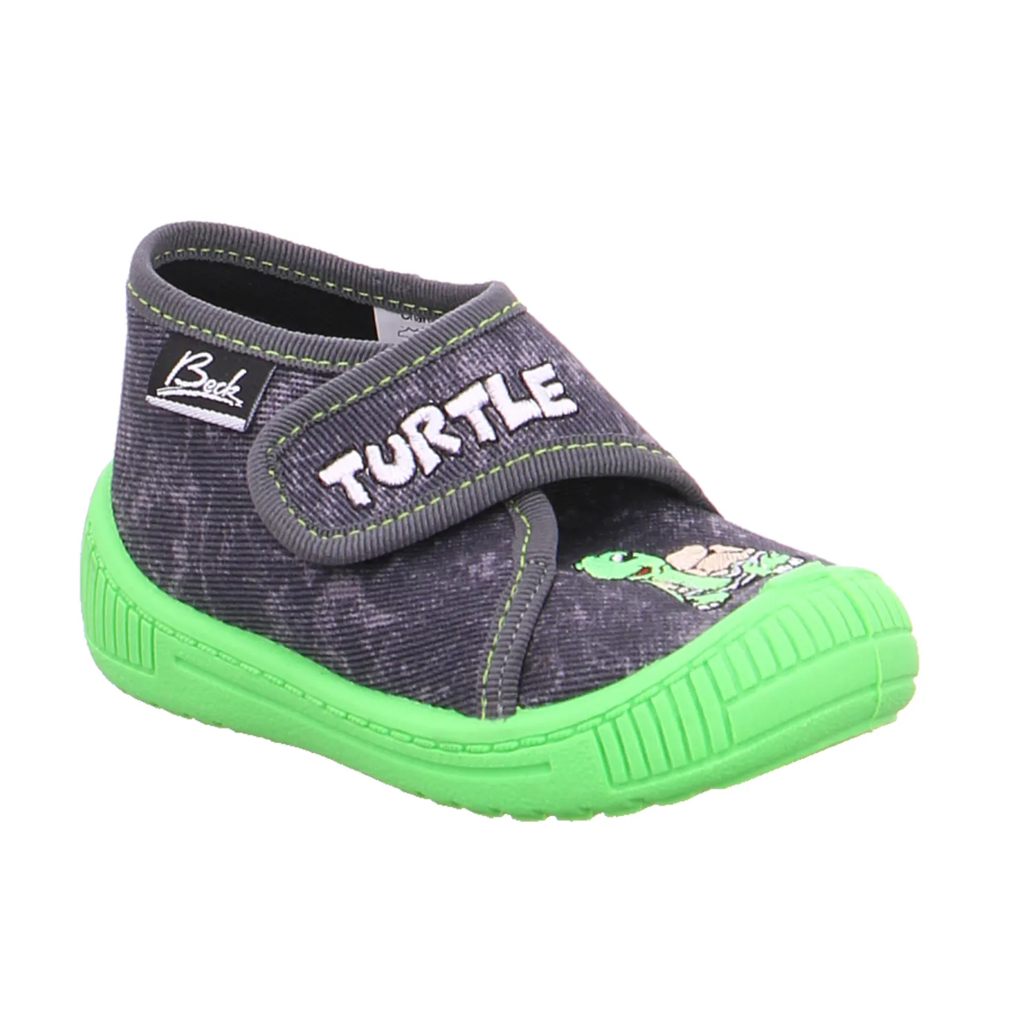 BECK Unisex Baby-Hausschuh Grau Textil BECK Unisex Baby-Hausschuh Grau Textil