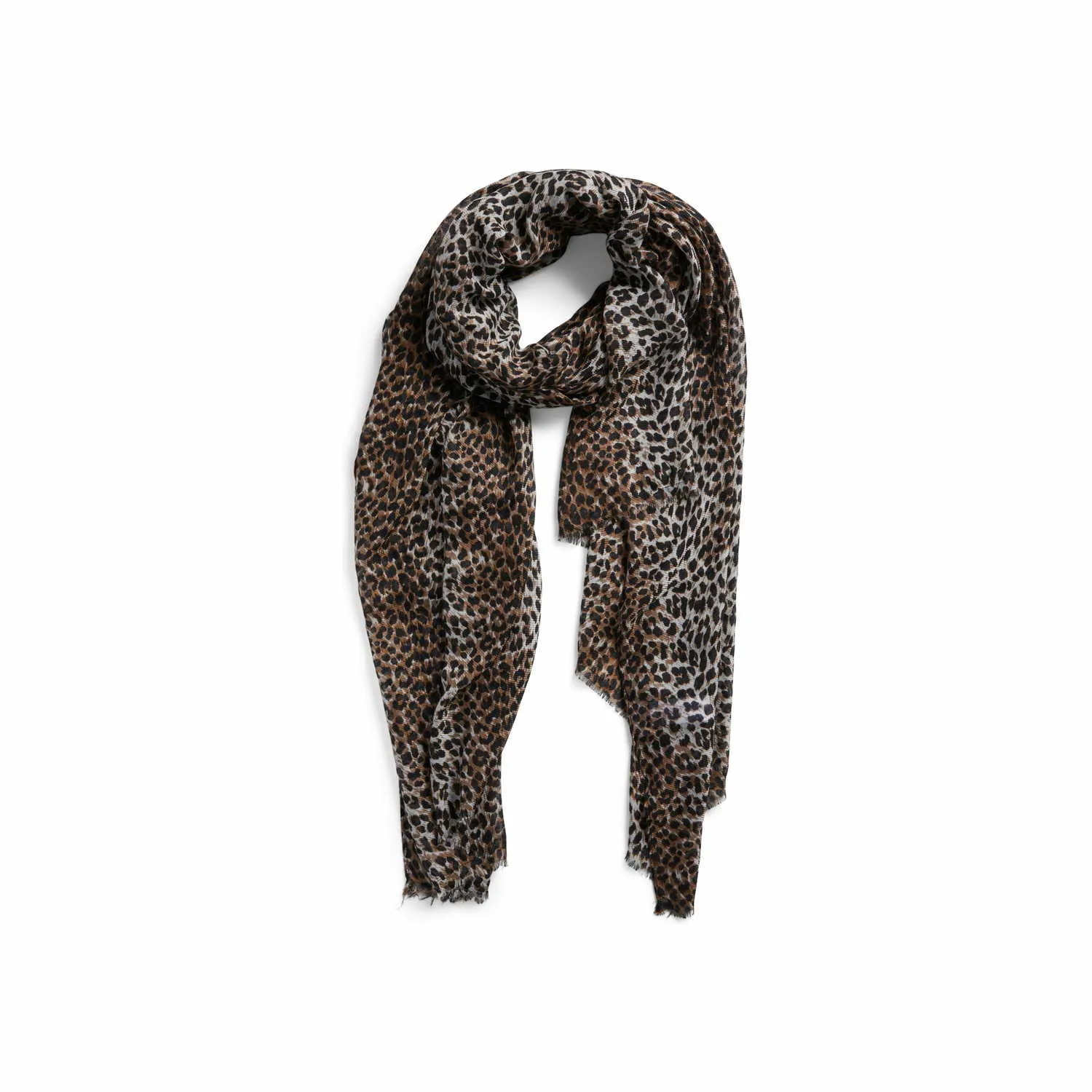 PIECES Muster Leopard-Print Schal Schwarz Textil PIECES Muster Leopard-Print Schal Schwarz Textil