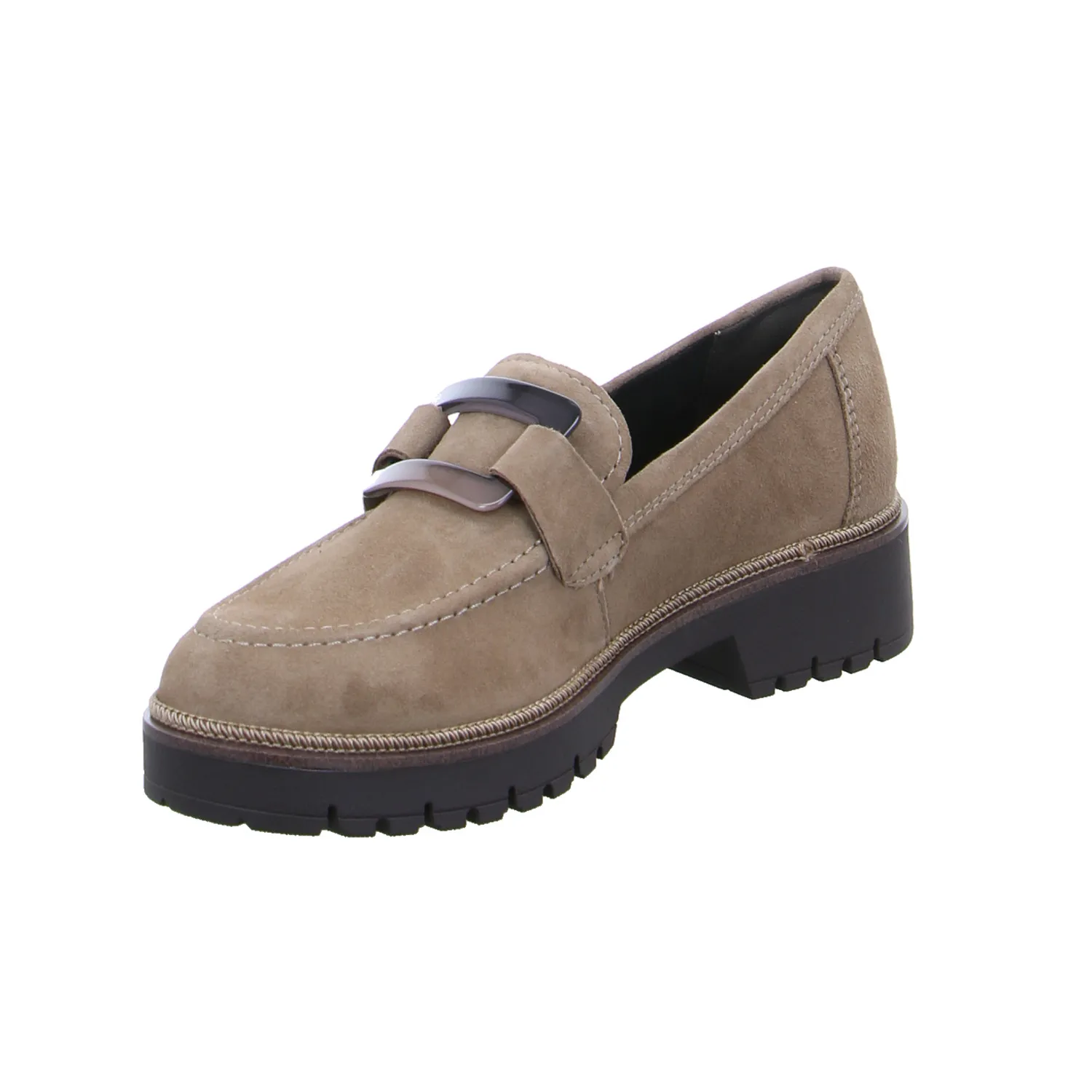TAMARIS Slipper Taupe Leder TAMARIS Slipper Taupe Leder