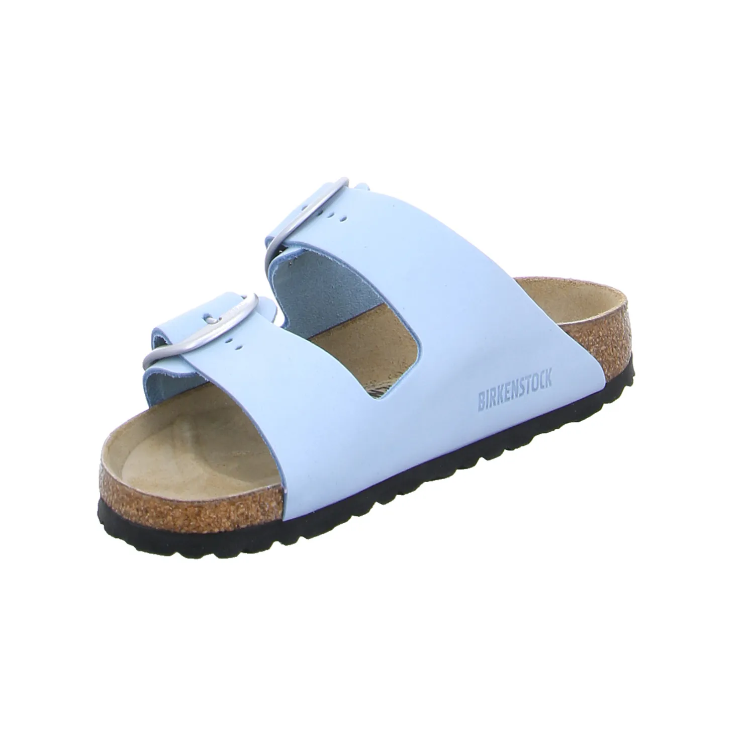 BIRKENSTOCK Bio-Fussbett Hellblau Leder 