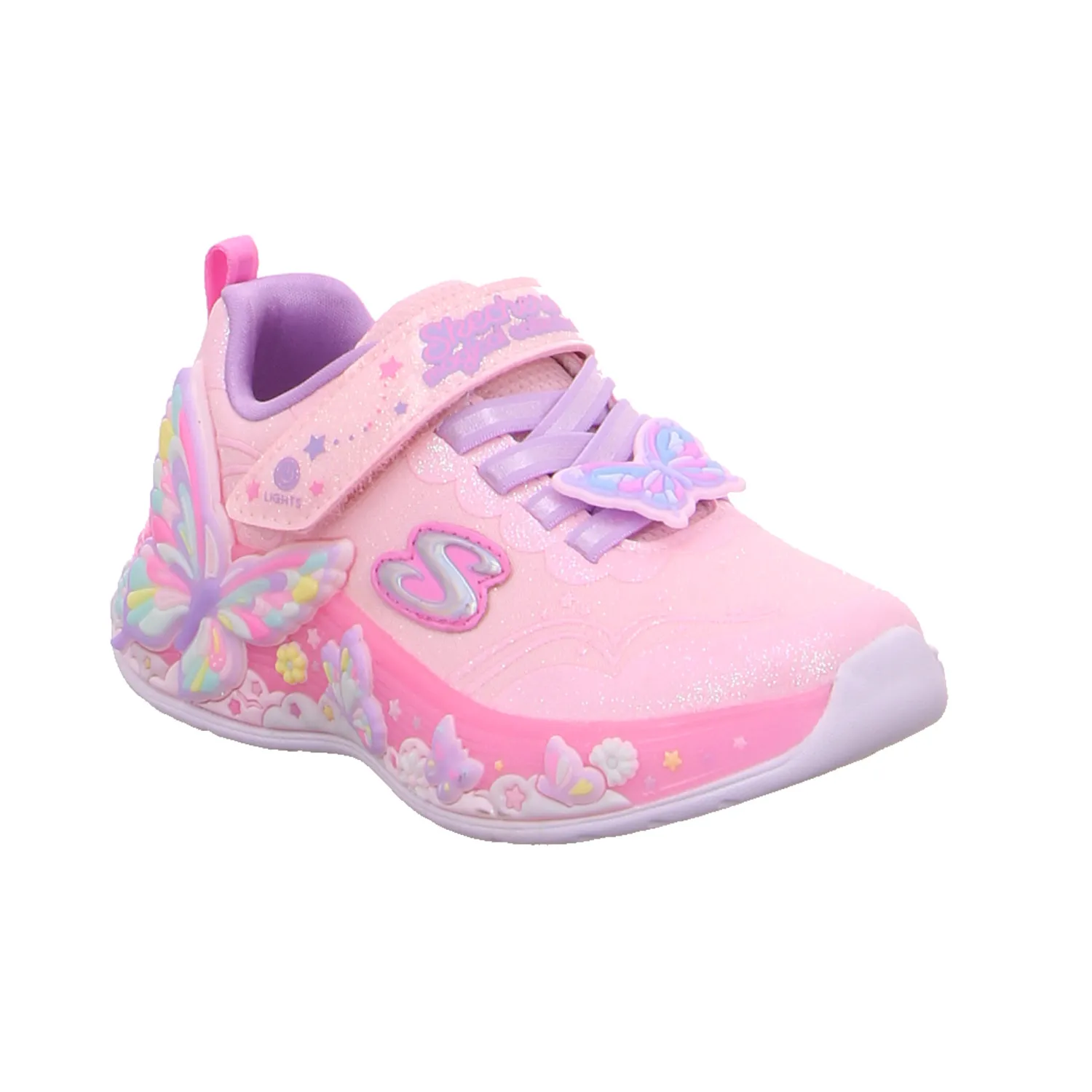 SKECHERS Sneaker Kleinkinder-Halbschuh Klett Rosa Textil 