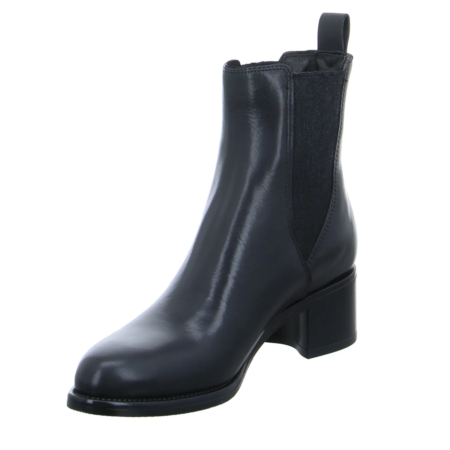 SCHUHENGEL Stiefelette Schwarz Leder SCHUHENGEL Stiefelette Schwarz Leder