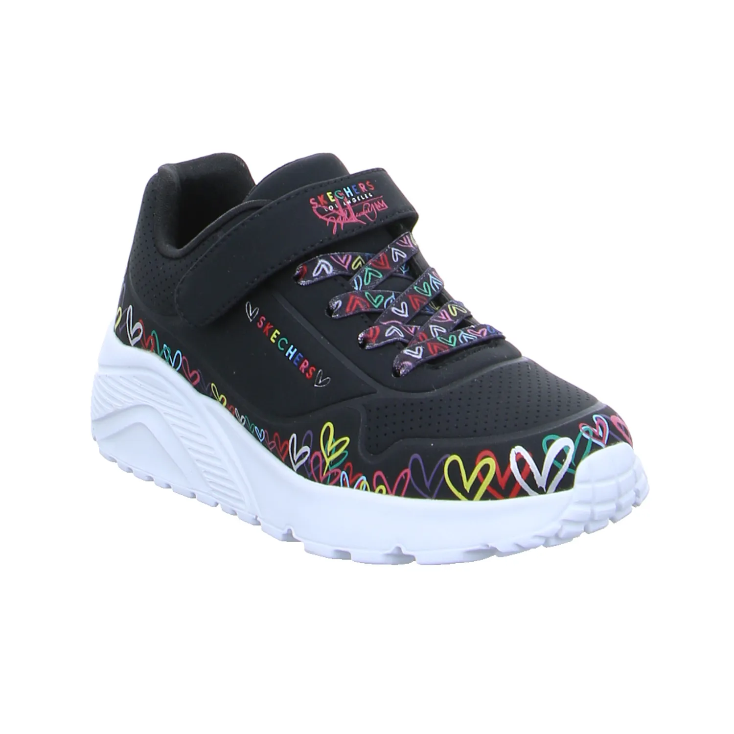 SKECHERS Sneaker Mädchen-Halbschuh Binder Schwarz Lederimitat 