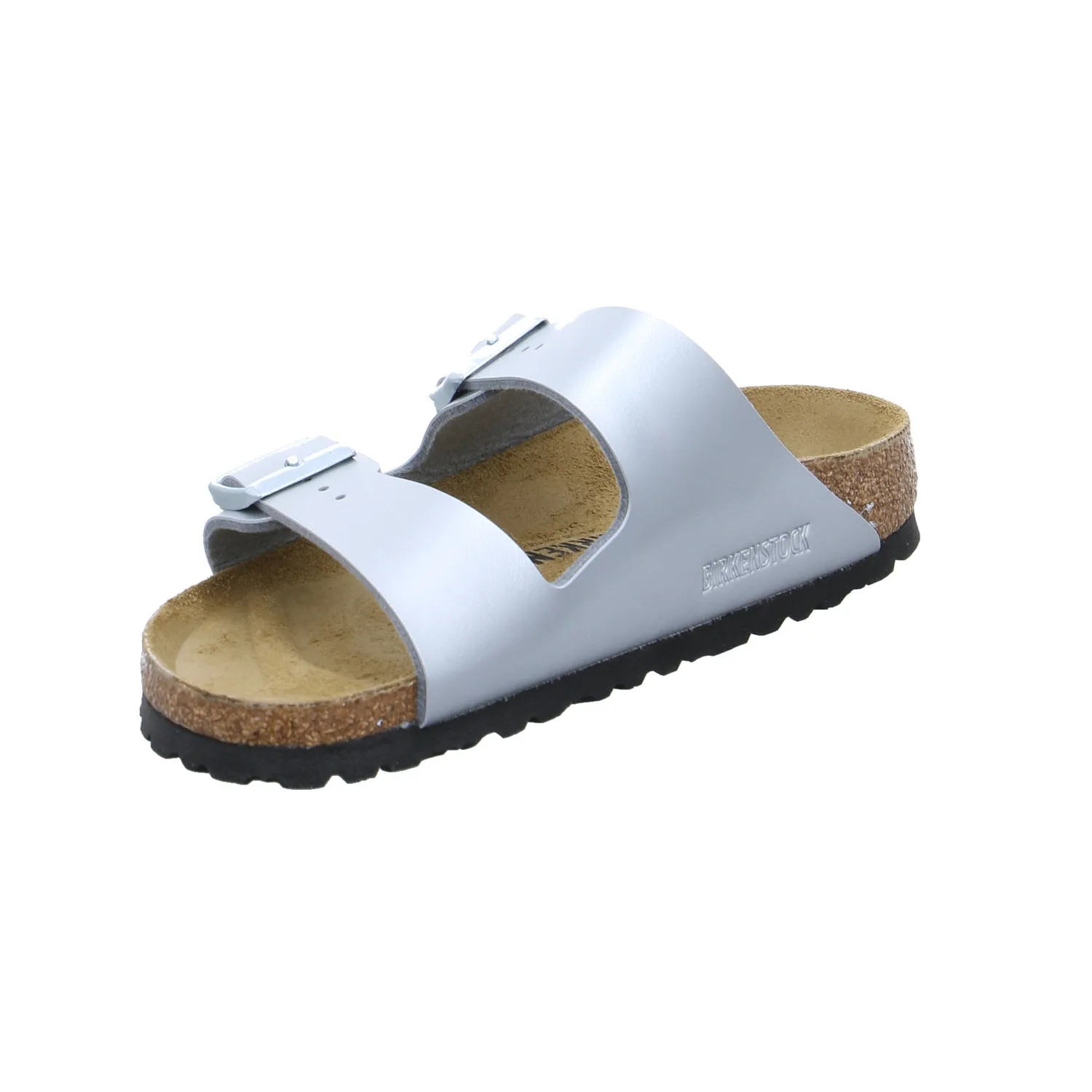 BIRKENSTOCK Bio-Fussbett Silber Lederimitat 