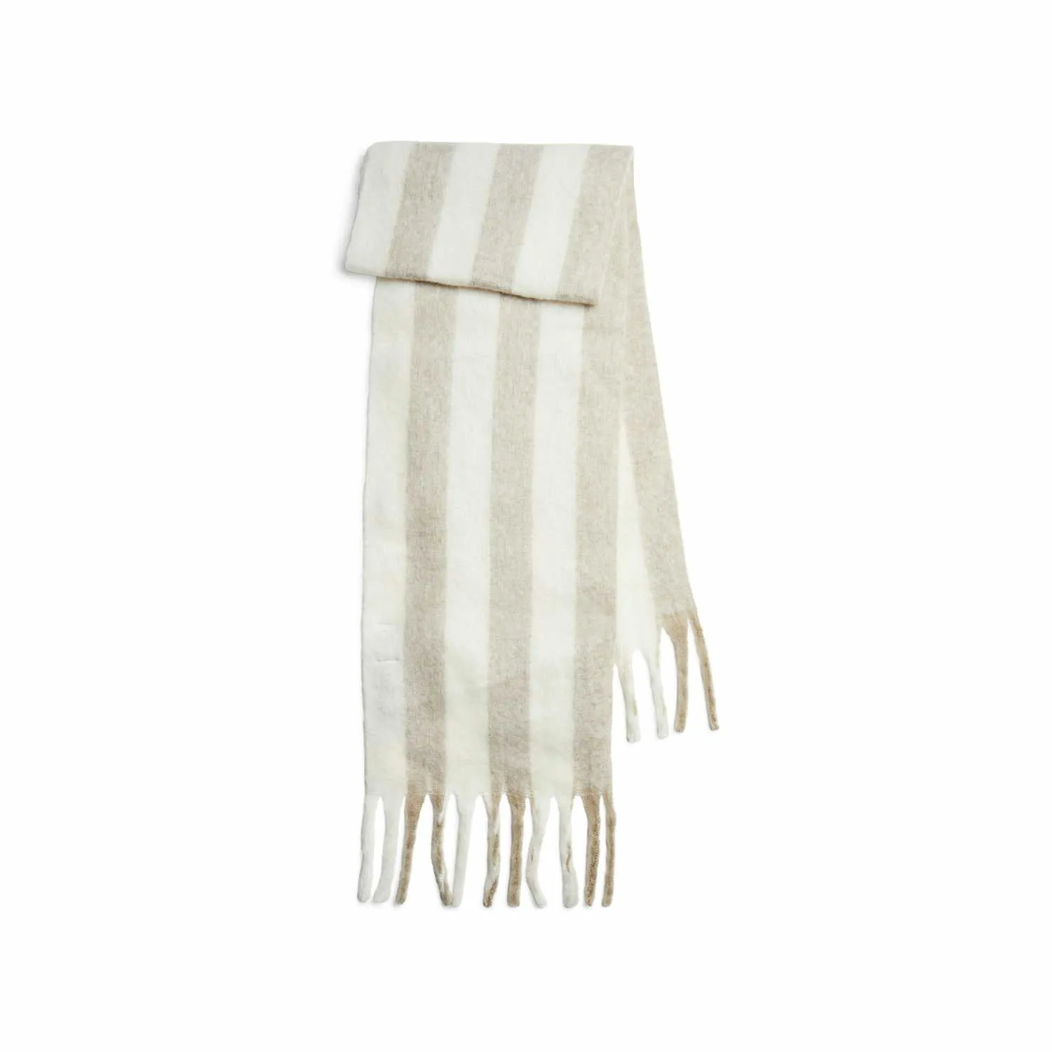 PIECES 200x35cm, Fransen Schal Beige Textil PIECES 200x35cm, Fransen Schal Beige Textil