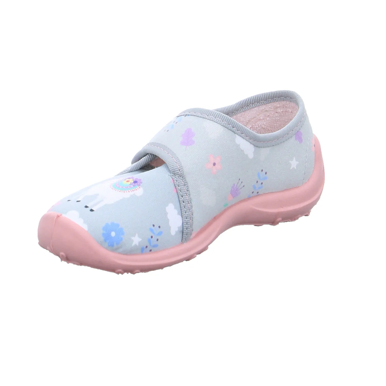 FISCHER Mädchen Kinder-Hausschuh Silber Textil 