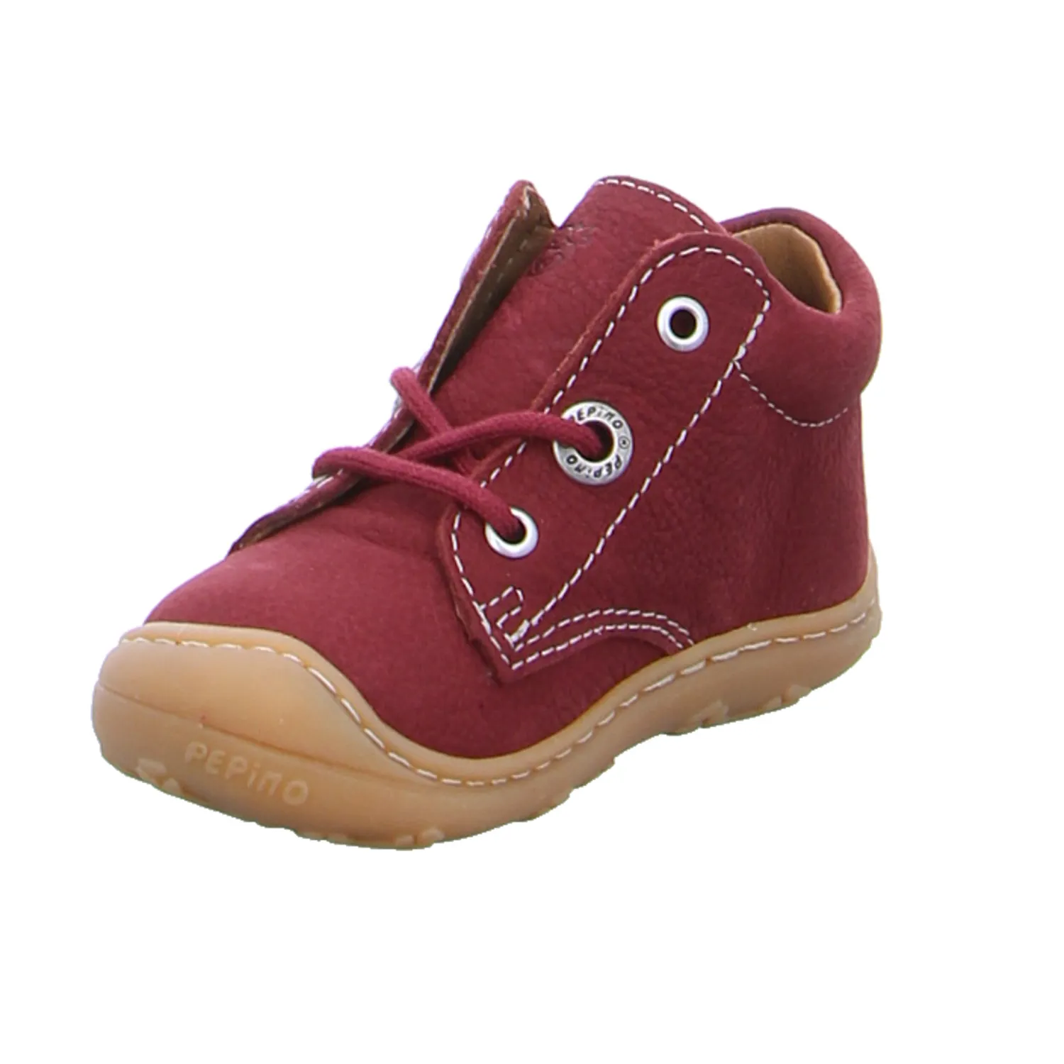 PEPINO Bottine Unisex Lauflernschuh Dunkelrot Leder 